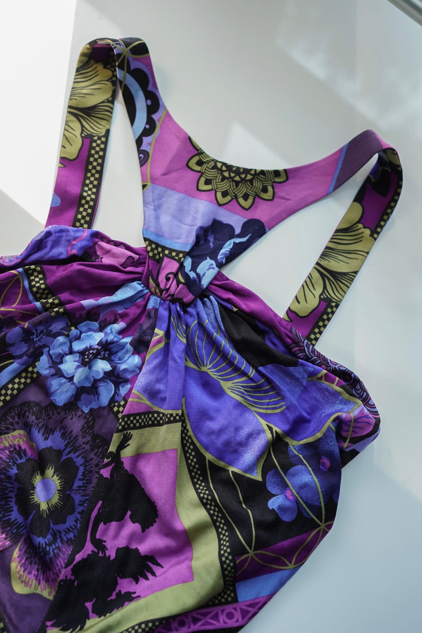 Silk Versace Purple Print Dress (M)