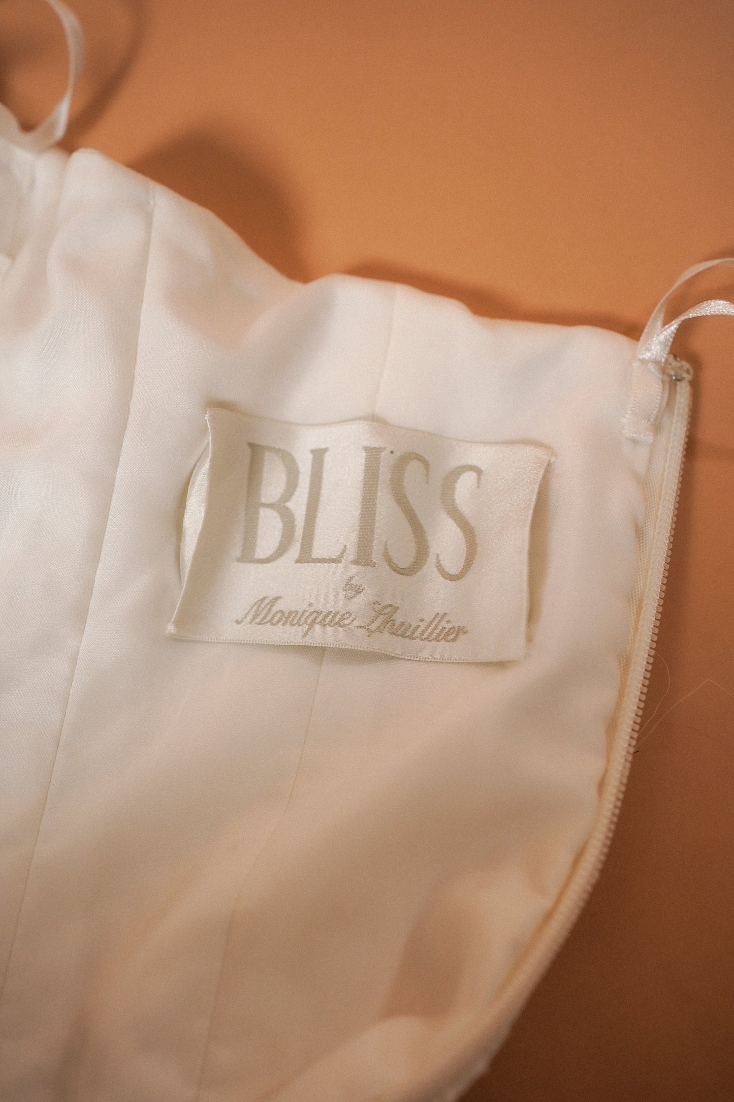 Bliss by Monique Lhuillier Ivory Silk & Tulle Strapless Wedding Gown (4)