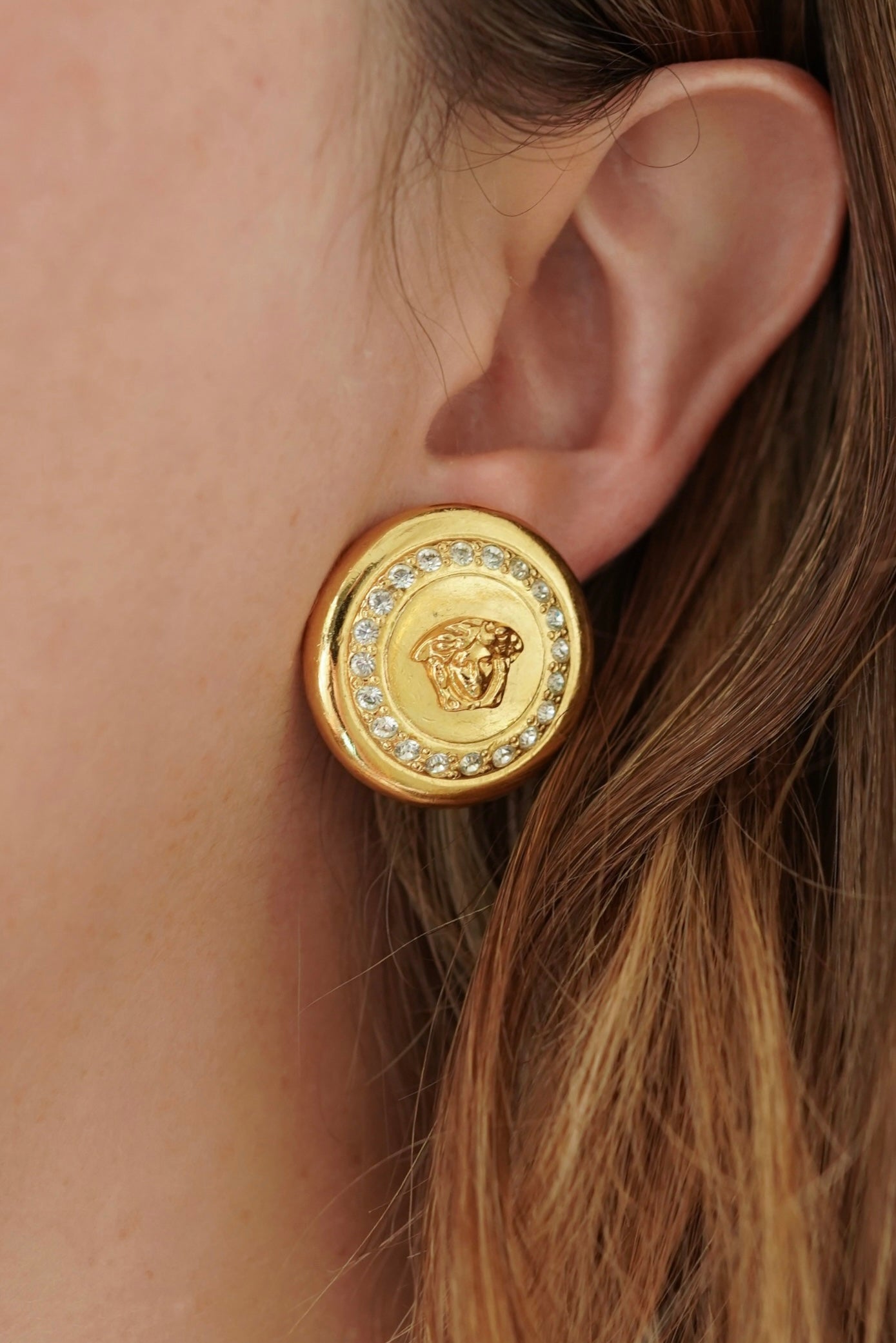 Gianni Versace Medusa Crystal Pavé Earrings