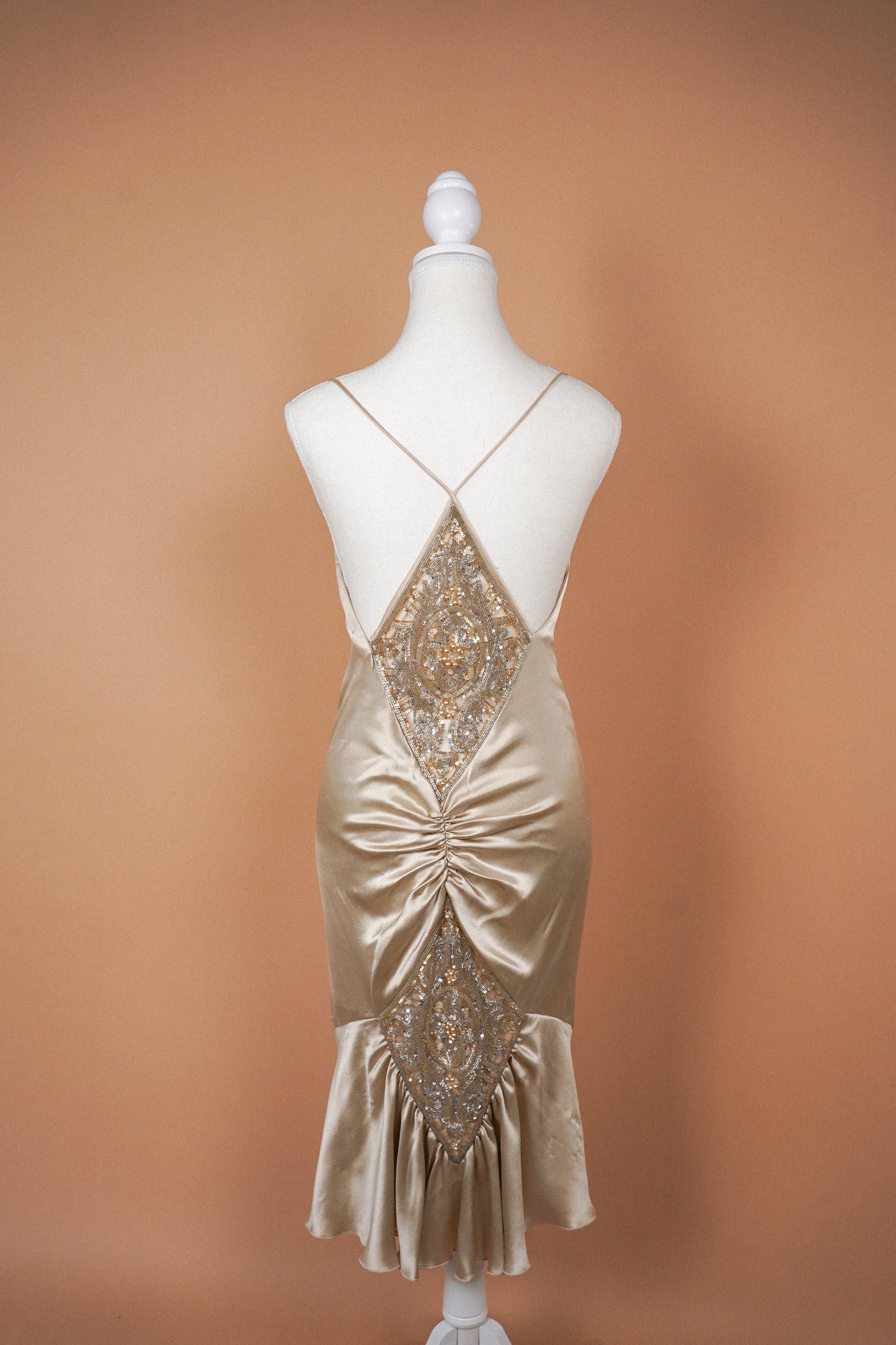 Valentino FW 2004 Runway Silk Beaded Slip Dress (S-M)