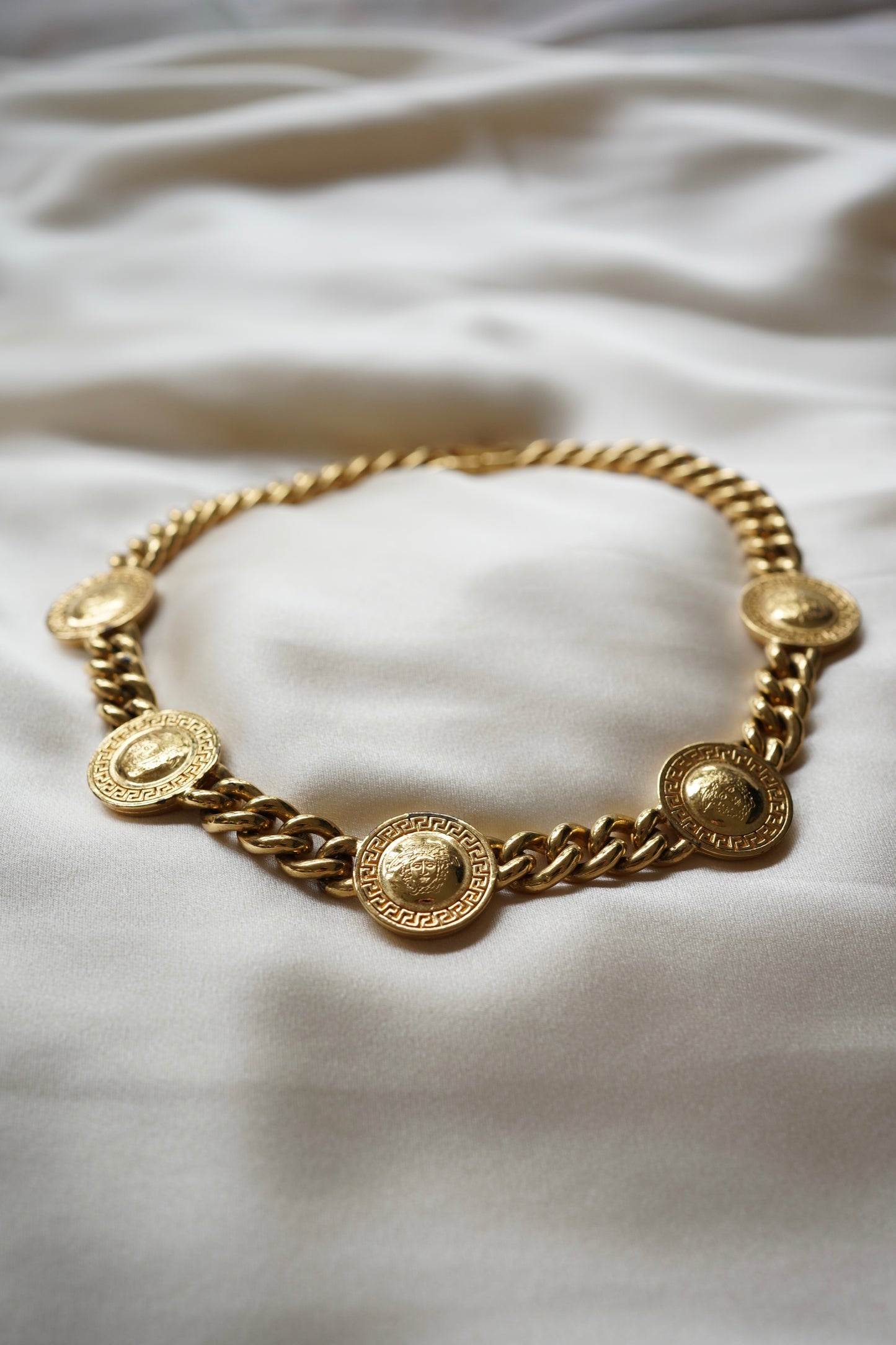 Gianni Versace Gold Medusa Medallion Collar Necklace