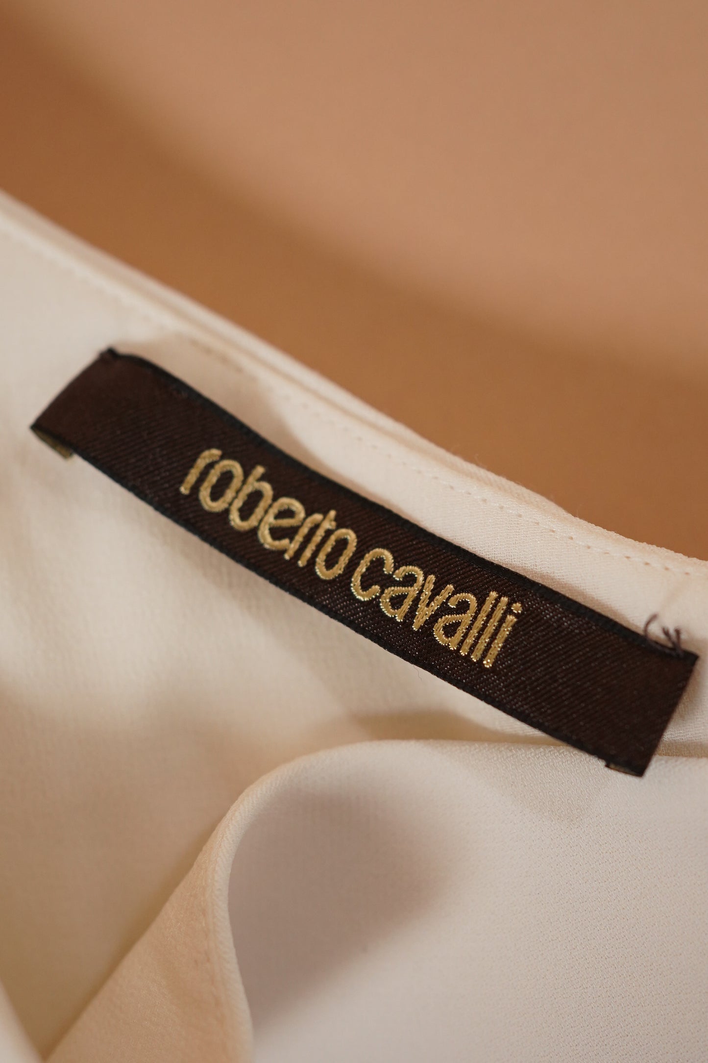 Roberto Cavalli Embellished White Gown (M)