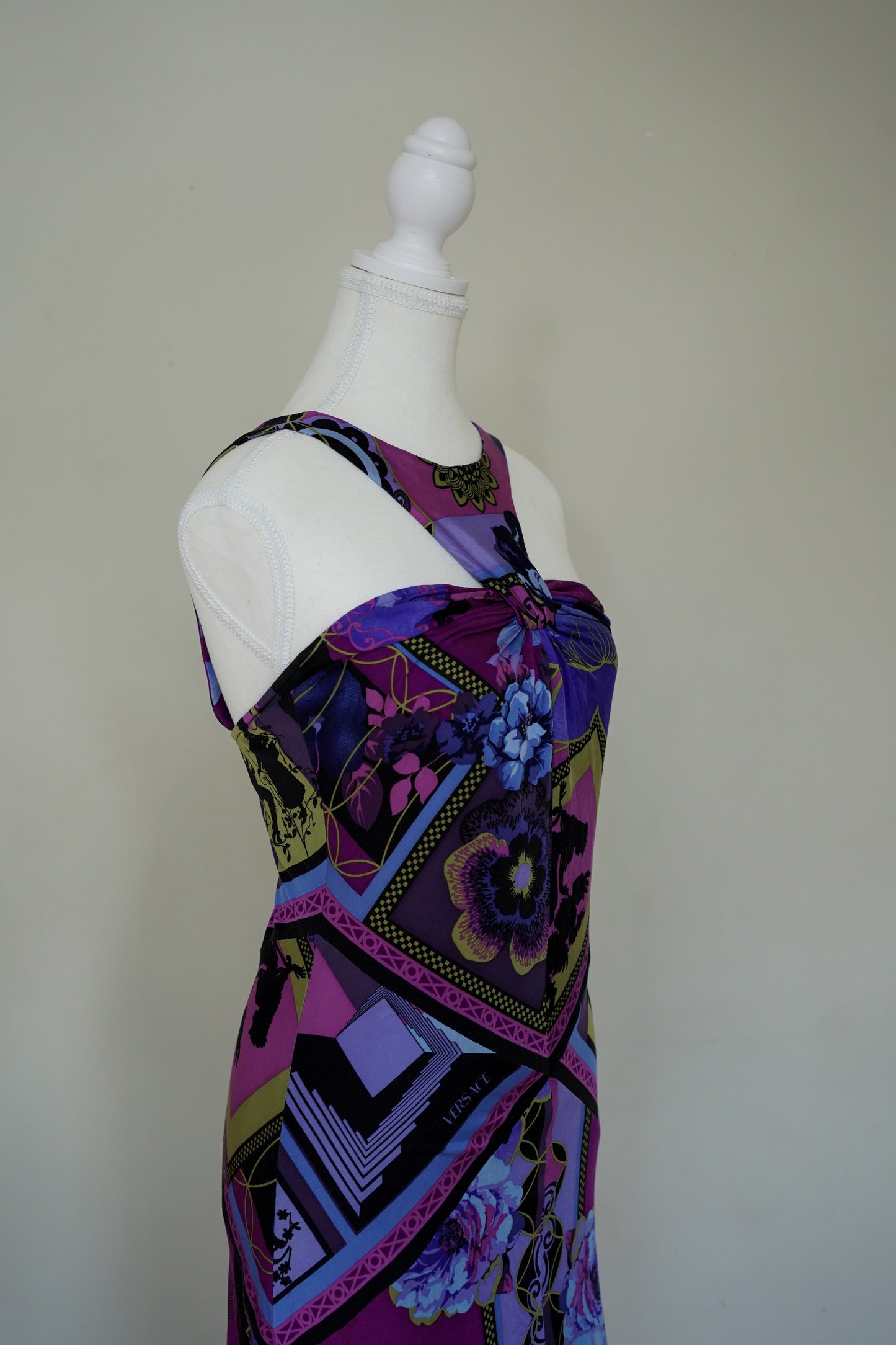 Silk Versace Purple Print Dress (M)