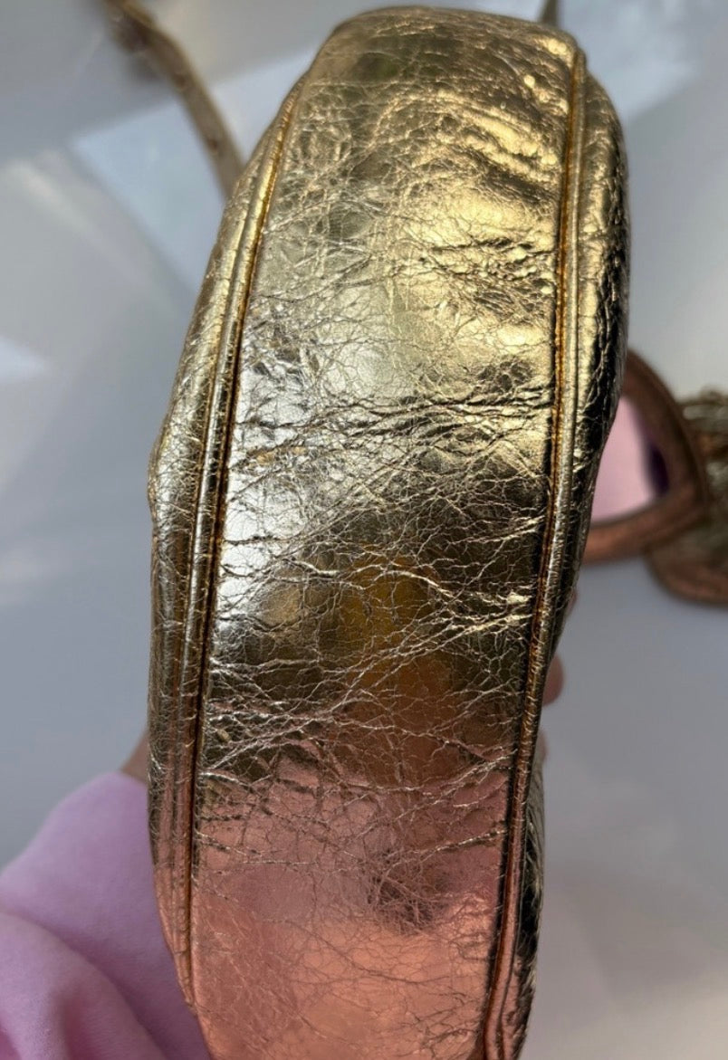Balenciaga Le Cagole Gold Rhinestone Bag (XS)