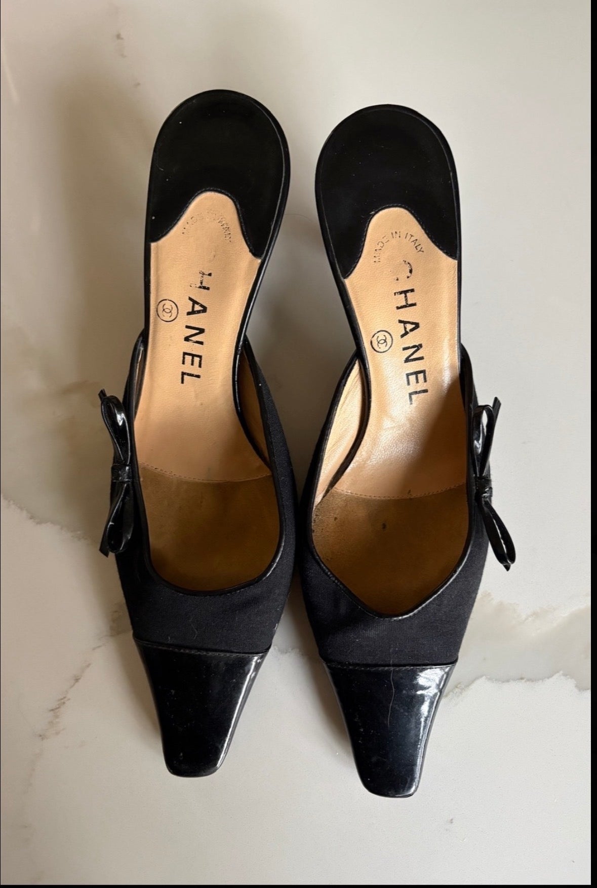 Vintage Black Chanel Kitten Heels