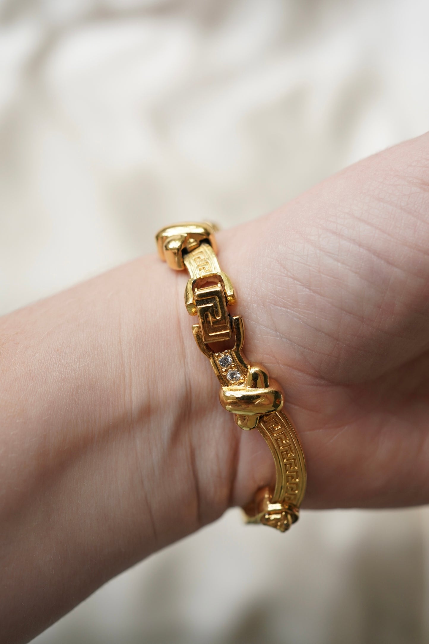 Gianni Versace Greek Key and Crystal Bracelet