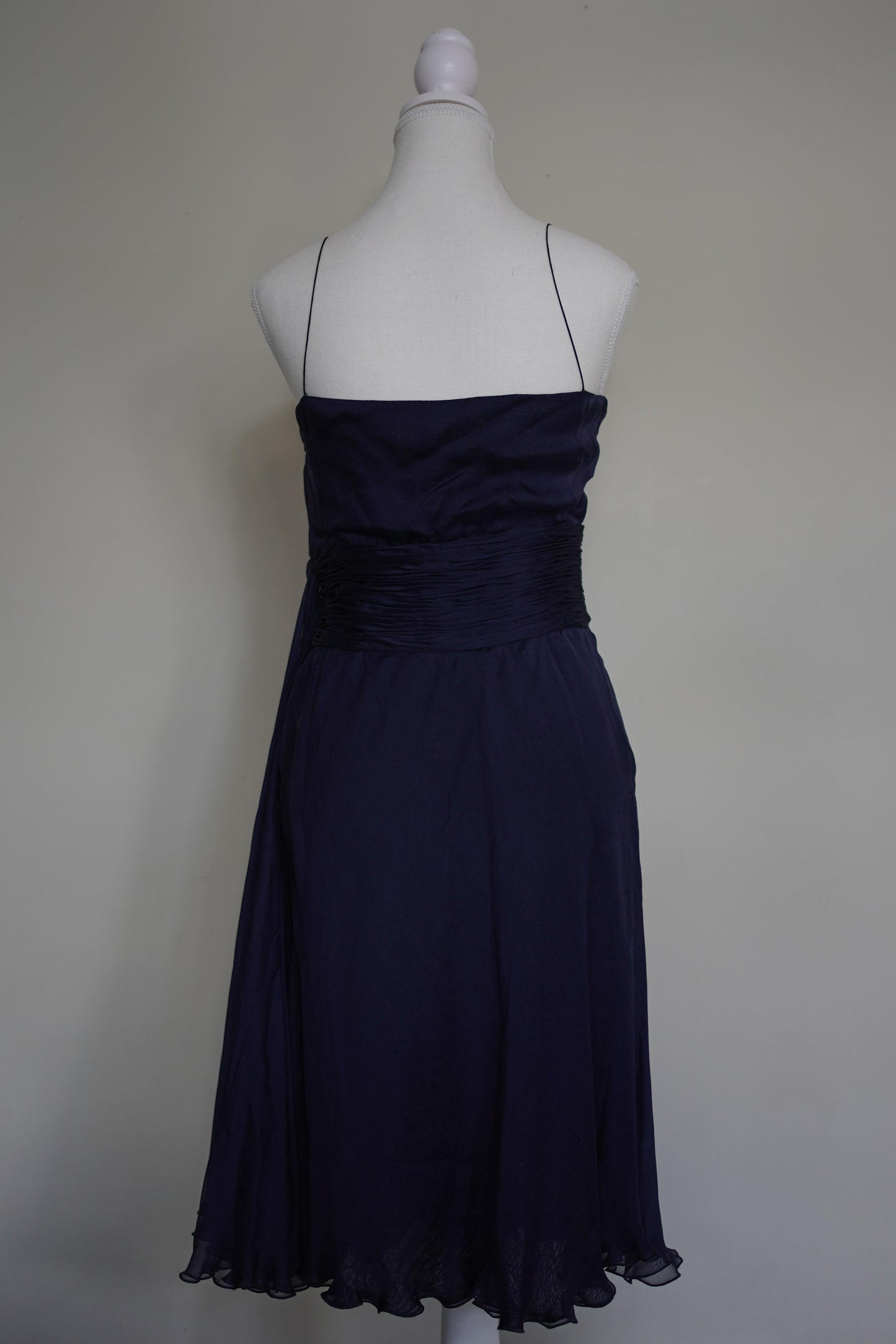 Navy Silk Valentino Dress