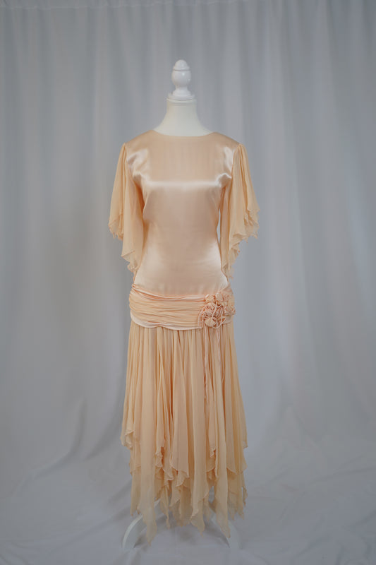 Peach Vintage Silk Dress