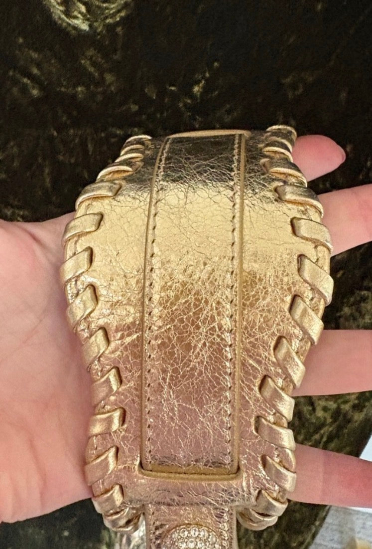 Balenciaga Le Cagole Gold Rhinestone Bag (XS)