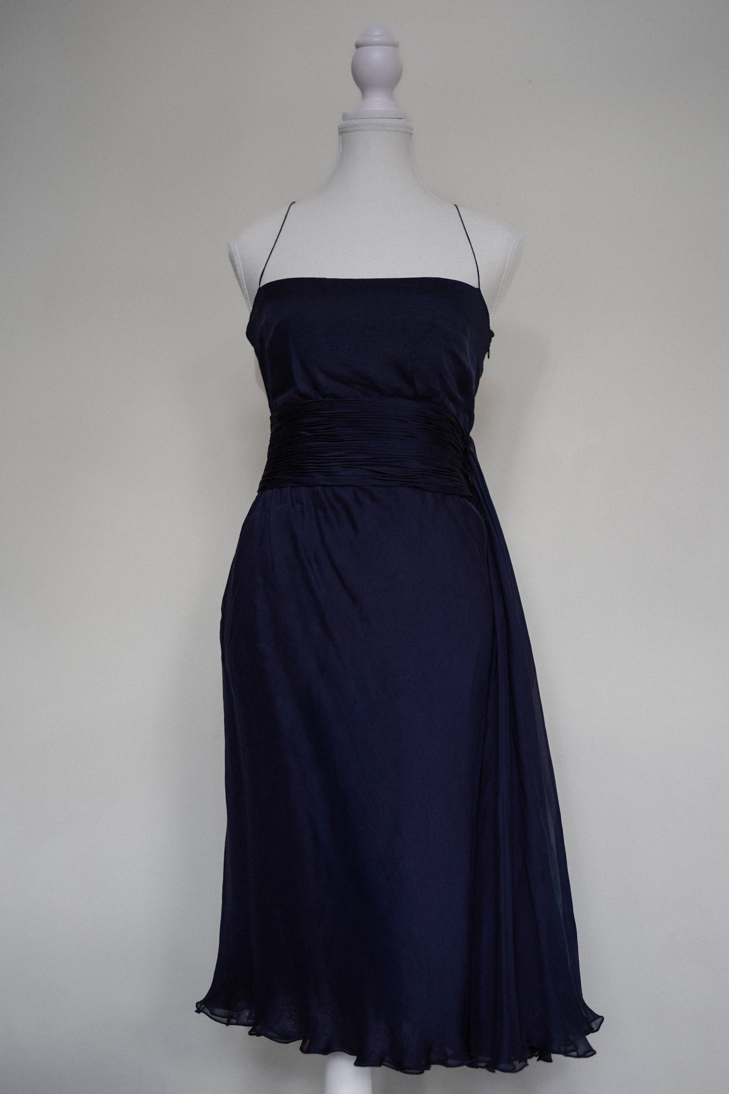 Navy Silk Valentino Dress