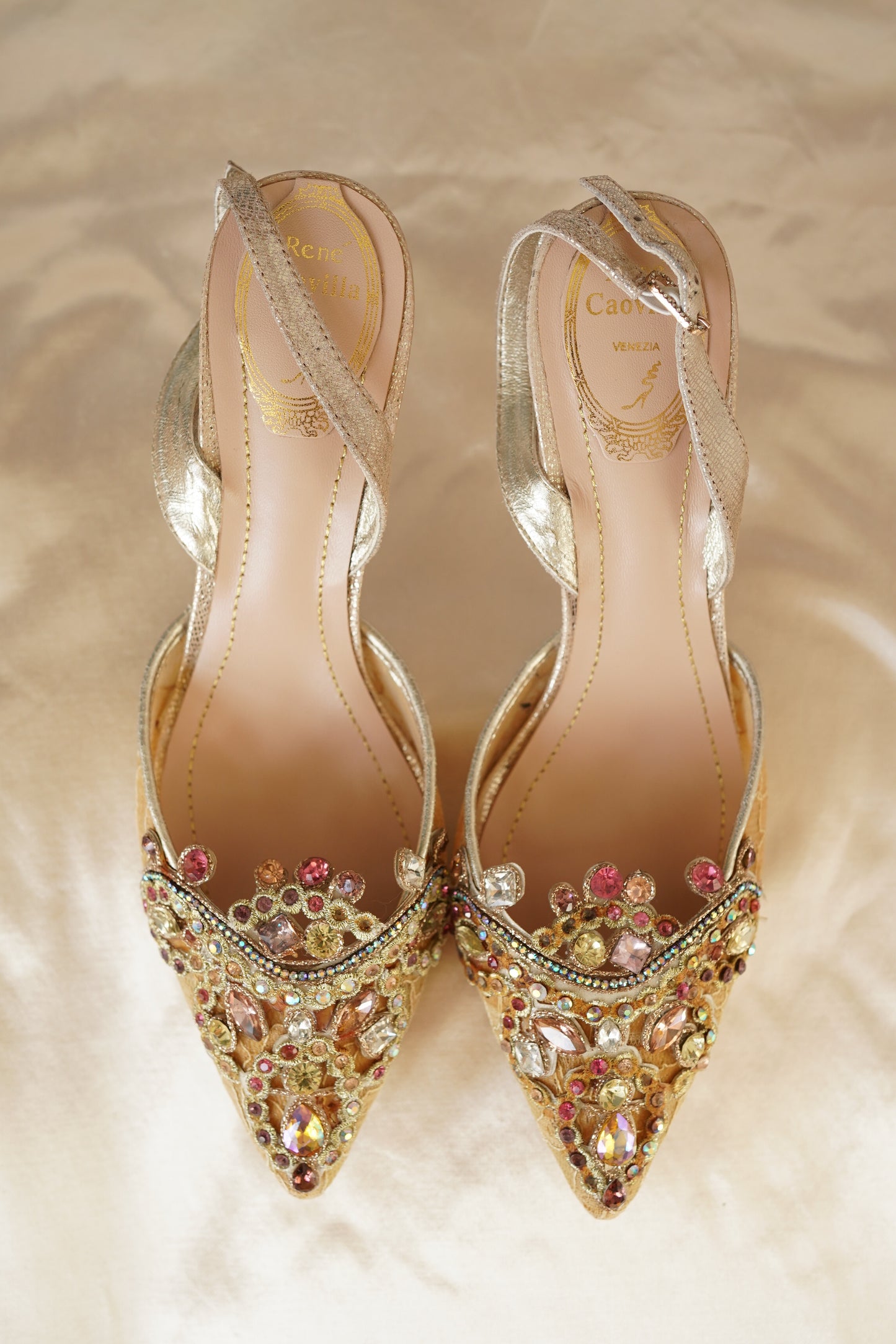 René Caovilla Vintage Crystal Heels