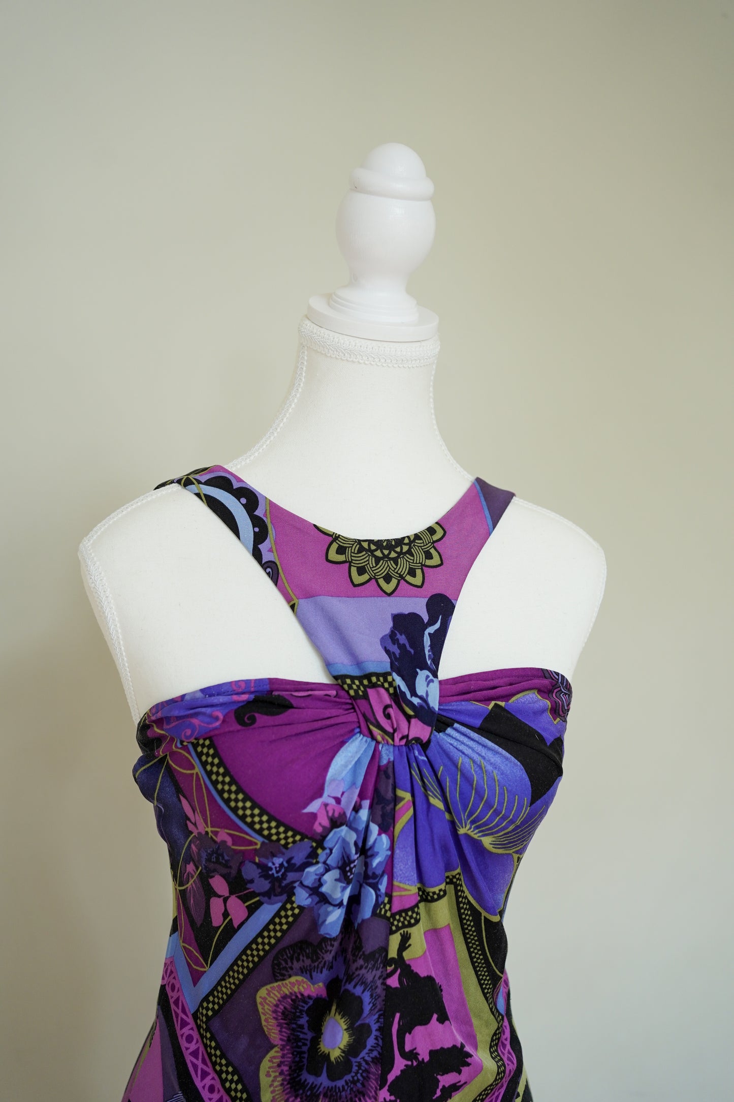Silk Versace Purple Print Dress (M)
