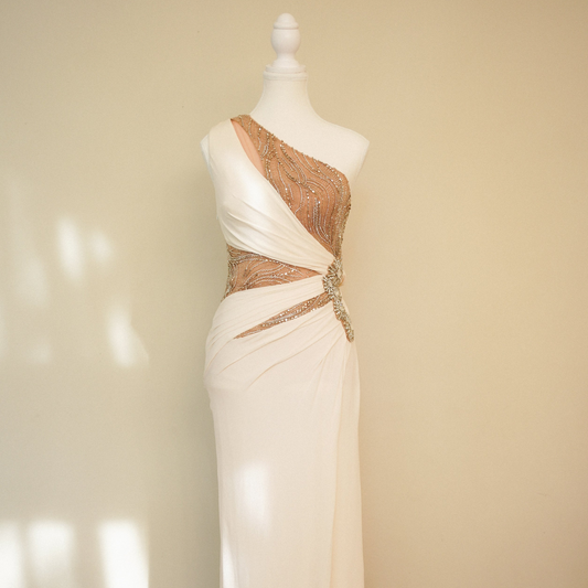 Versace Crystal One-Shoulder Gown - As seen on Naomi Campbell