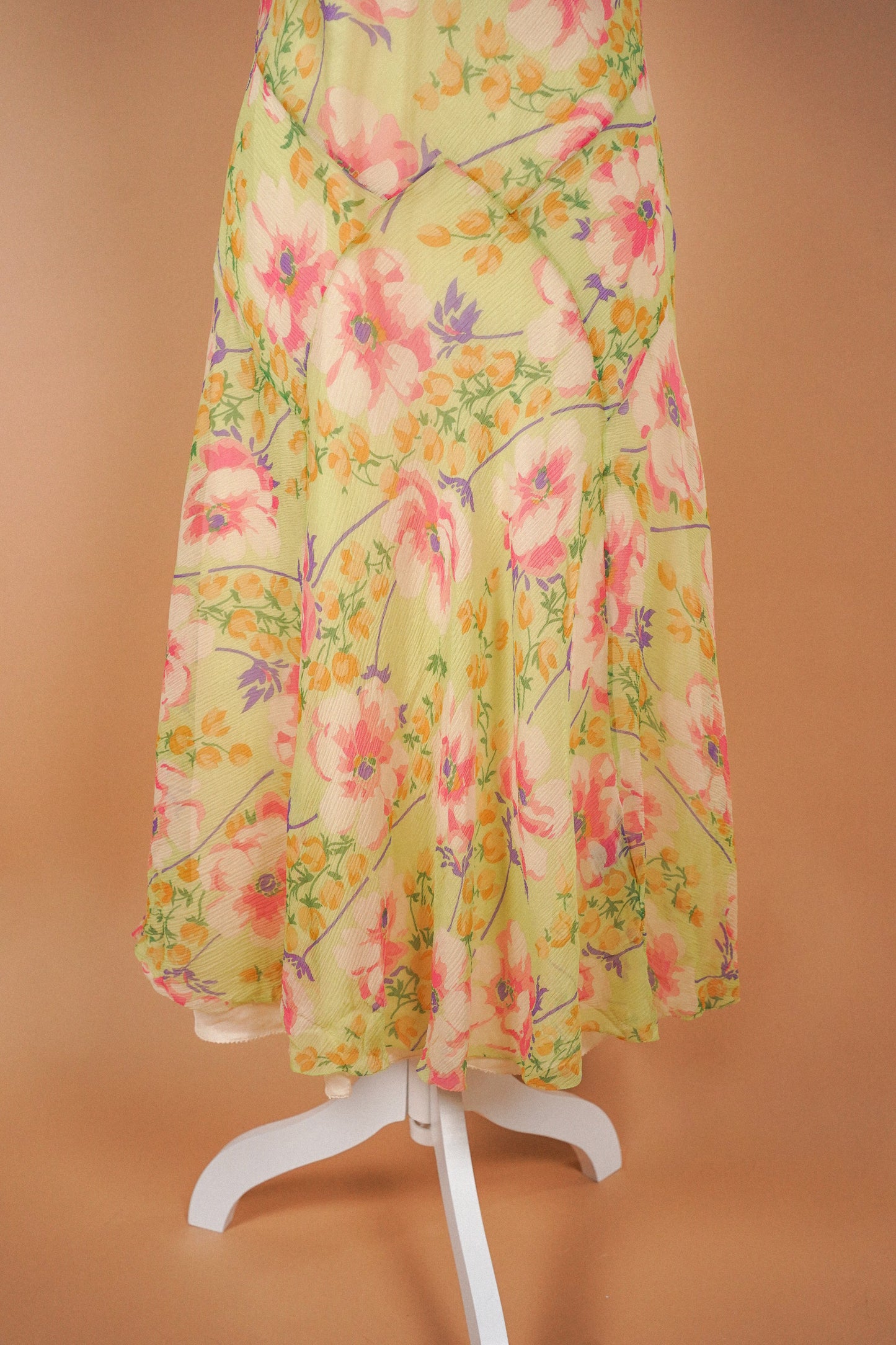 Ralph Lauren Vintage Silk Green Floral Dress (M)