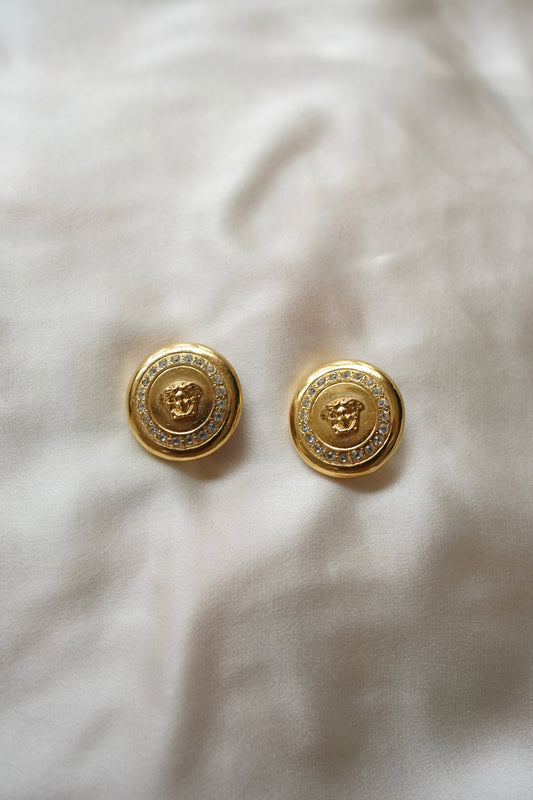 Gianni Versace Medusa Crystal Pavé Earrings