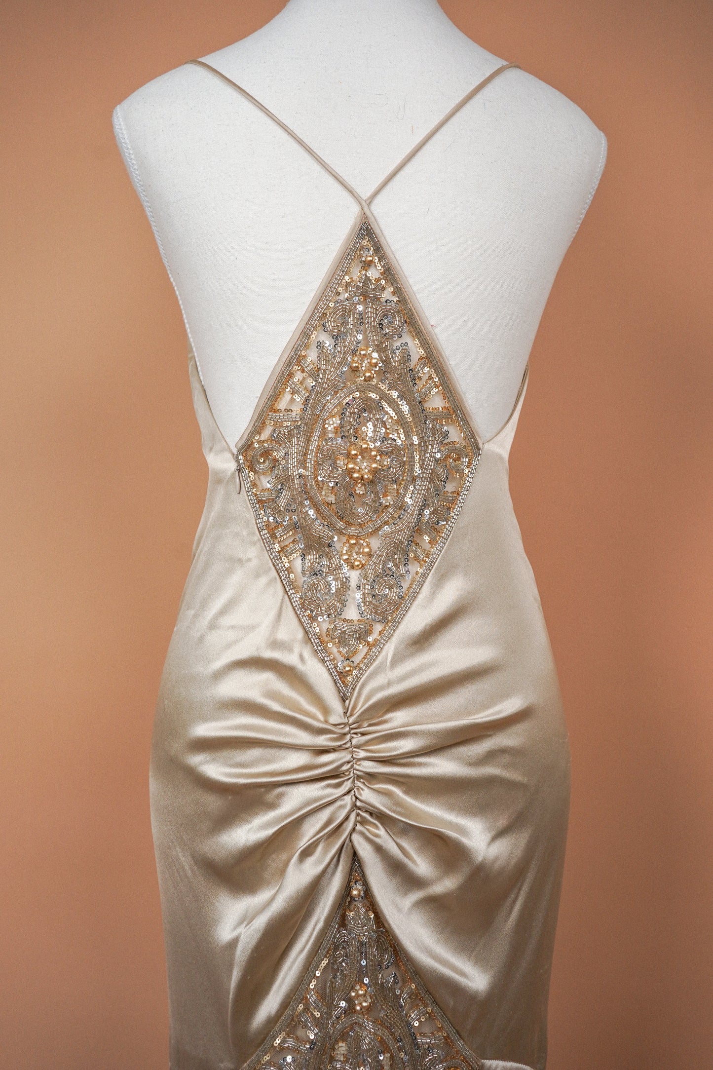 Valentino FW 2004 Runway Silk Beaded Slip Dress (S-M)
