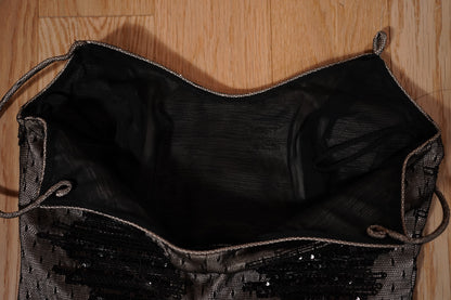 Giorgio Armani FW 1999 Runway Black Sequin Evening Gown — Close-up of interior bust construction
