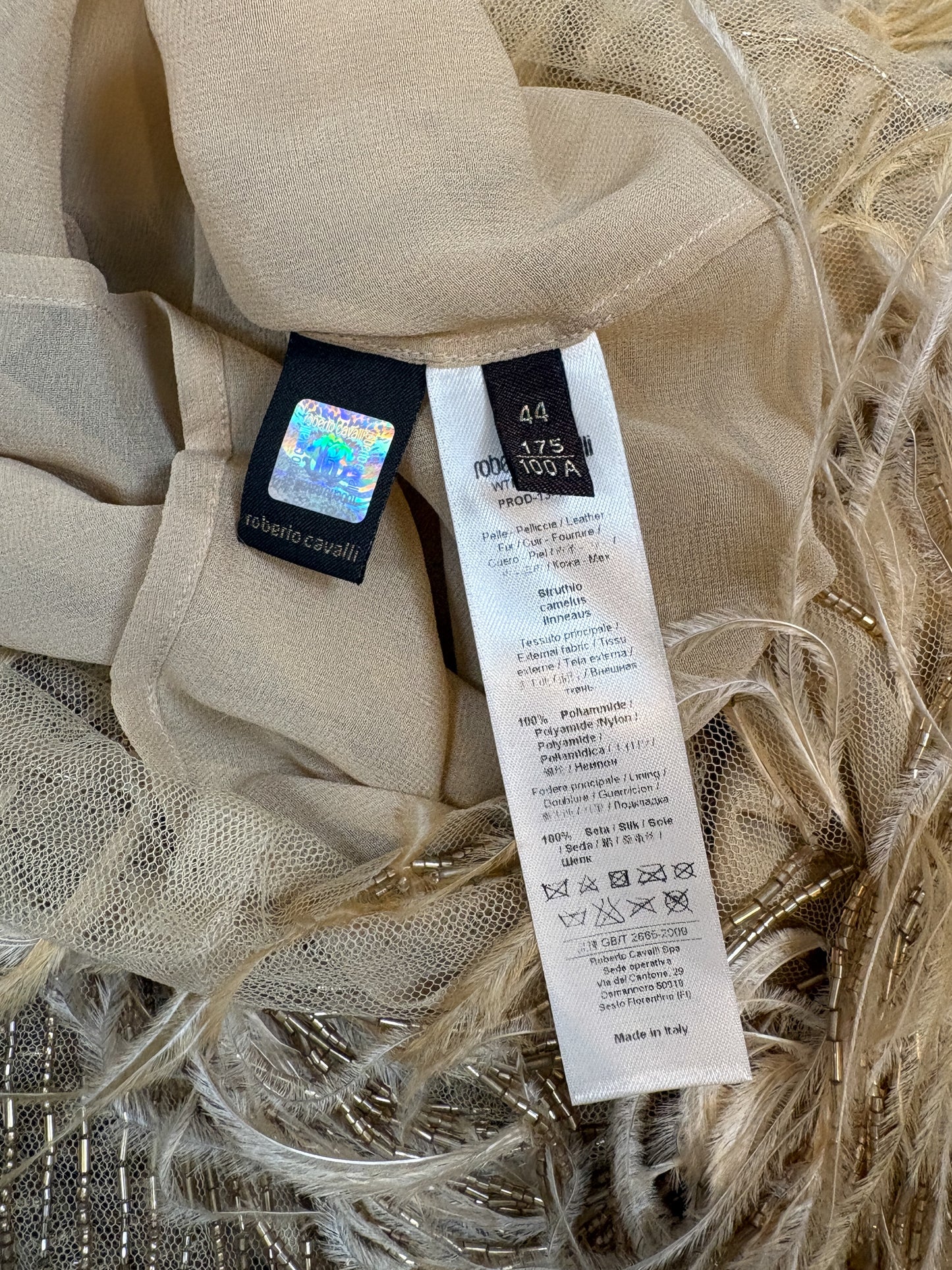 Roberto Cavalli Beaded Feather Dress (M-L)