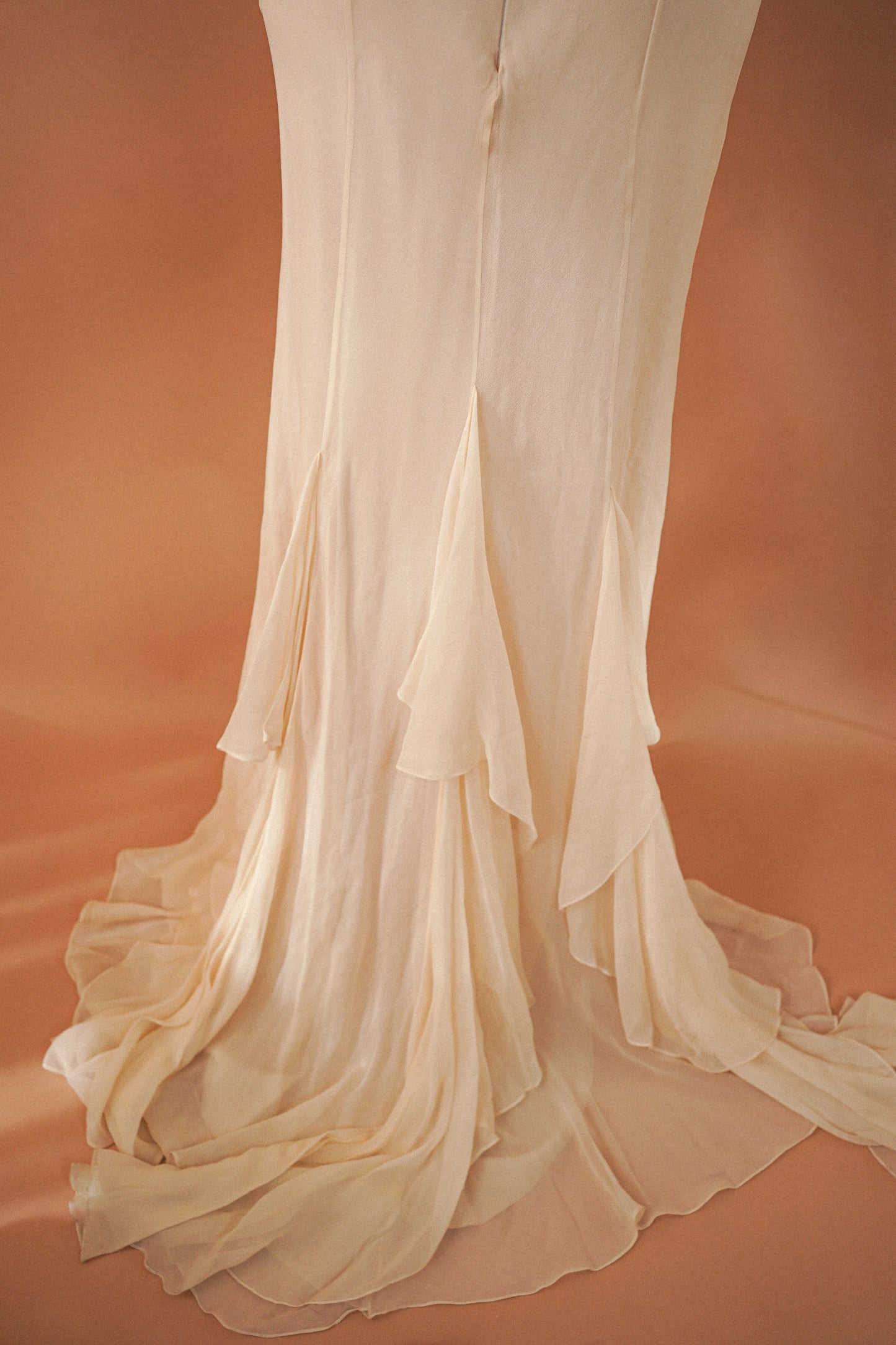 Badgley Mischka Silk Ivory Gown (M)