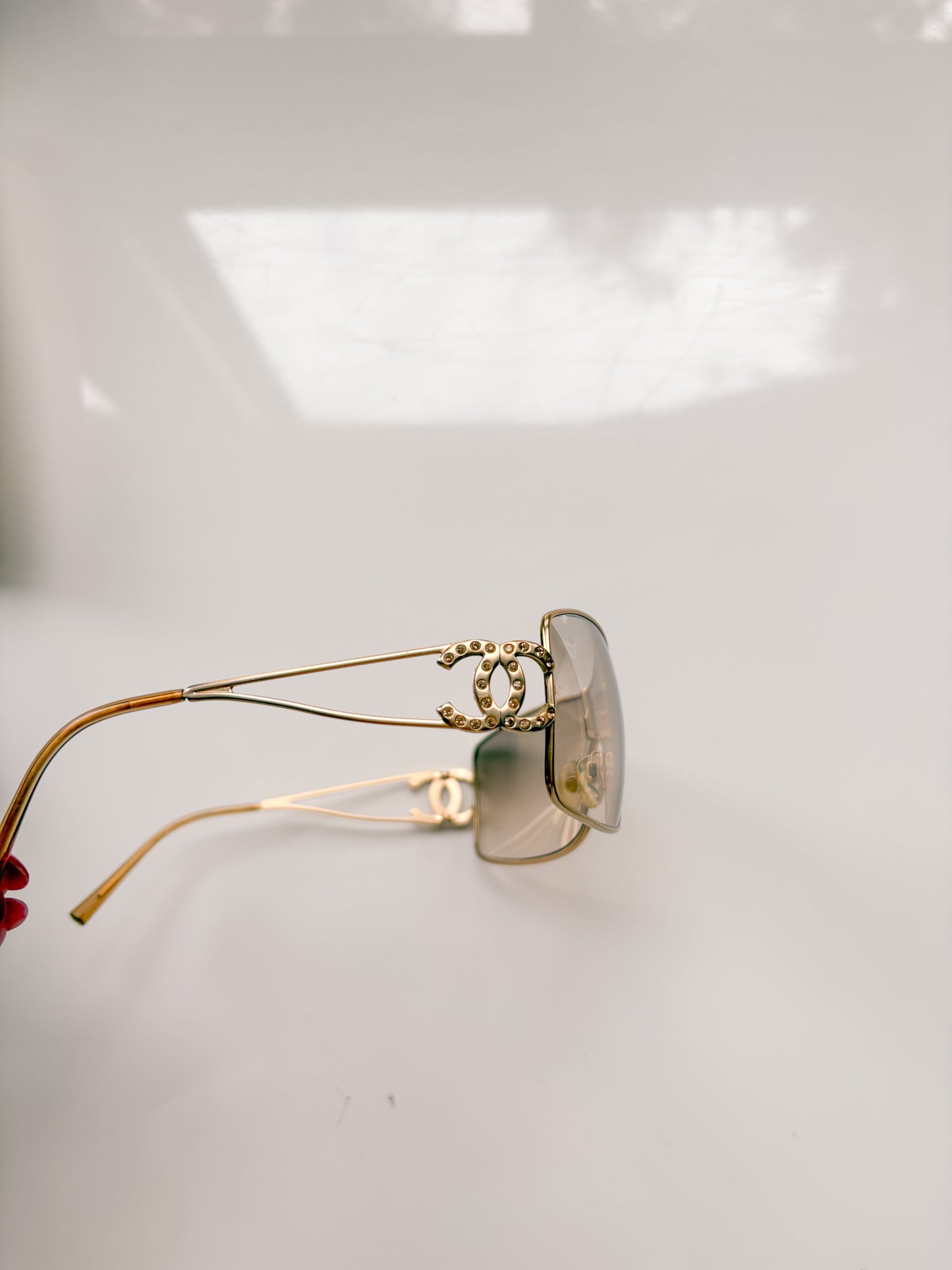 Chanel Gold CC Crystal Sunglasses