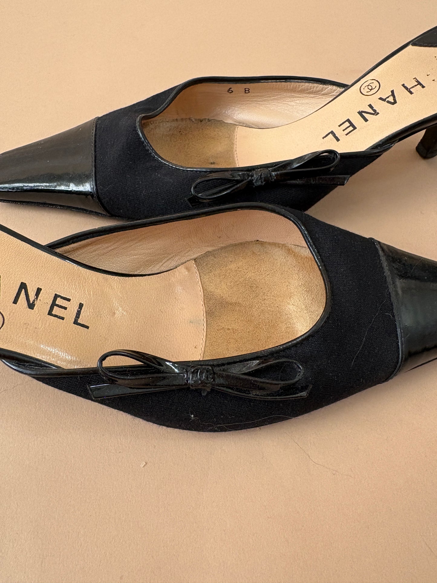 Vintage Black Chanel Kitten Heels