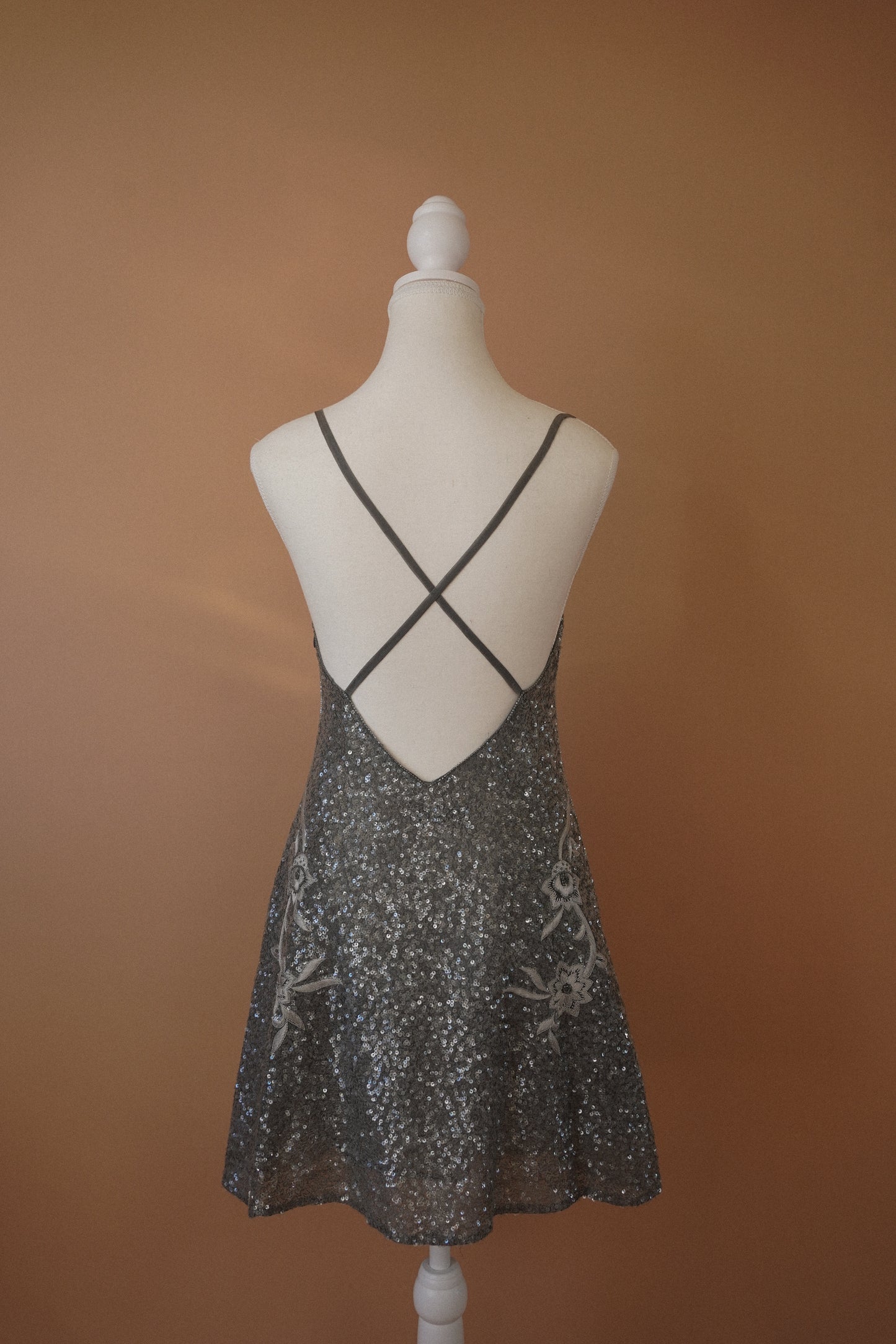 Alberta Ferretti Beaded Floral Slip Dress (M)
