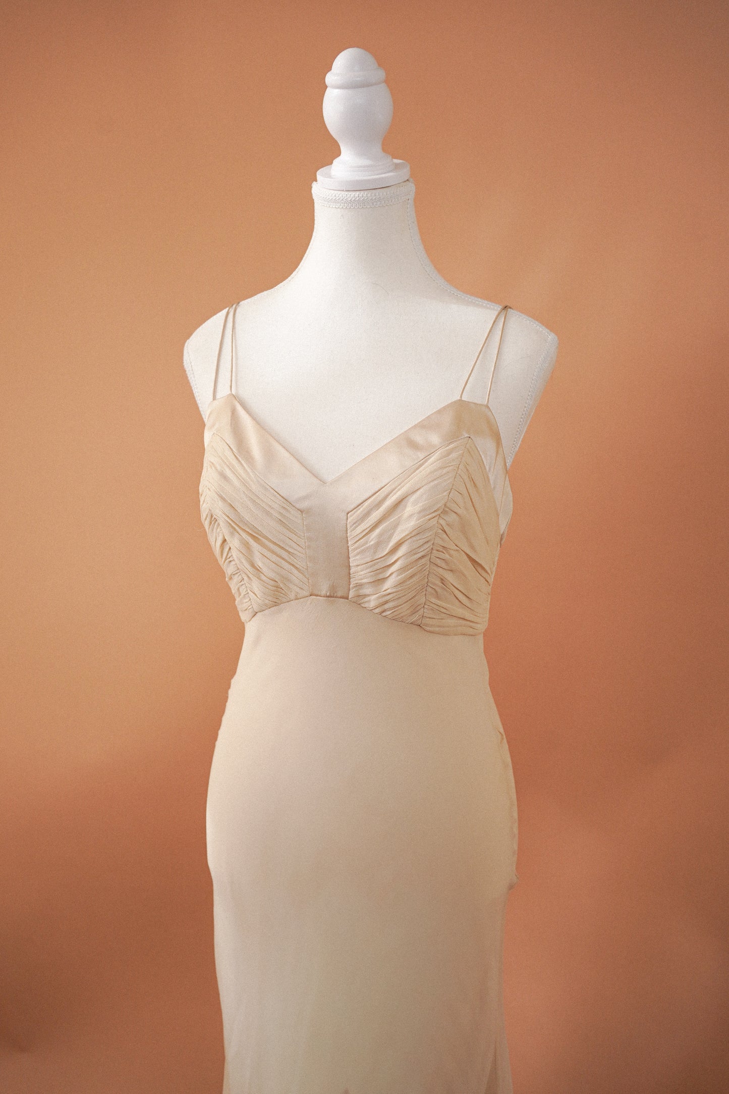 Badgley Mischka Silk Ivory Gown (M)