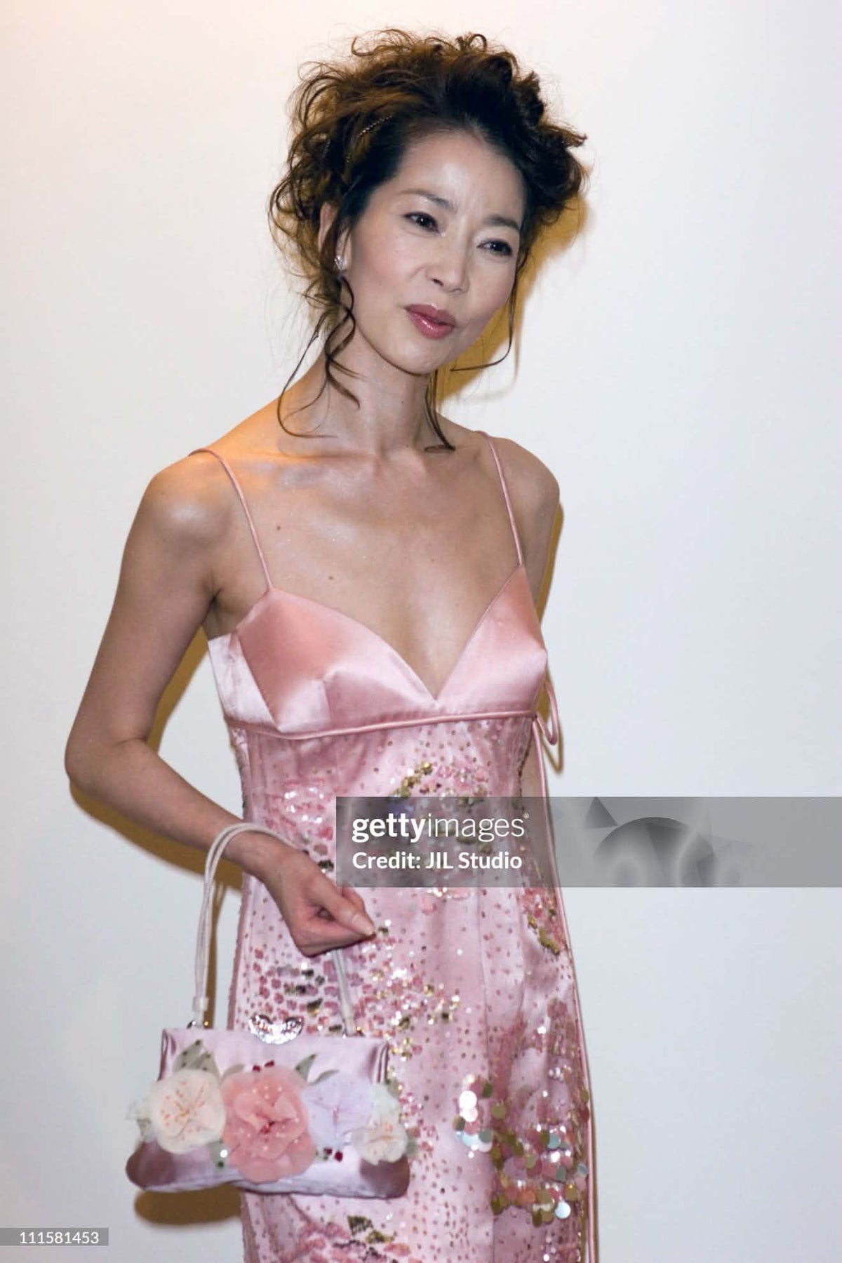 Valentino 00’s Pink Sequin Embellished Evening Gown — Close-up documentary reference photograph of the gown's bodice