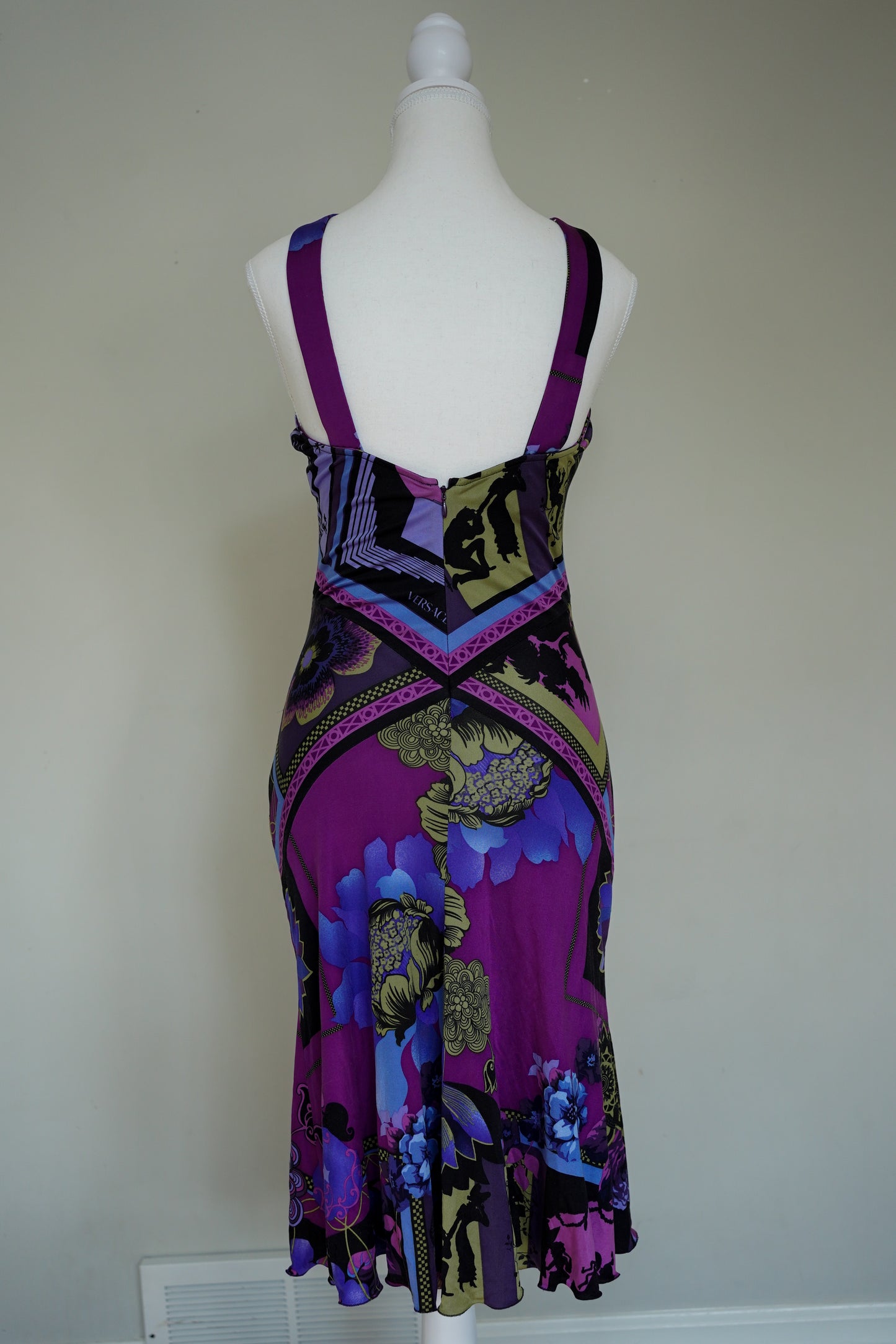 Silk Versace Purple Print Dress (M)