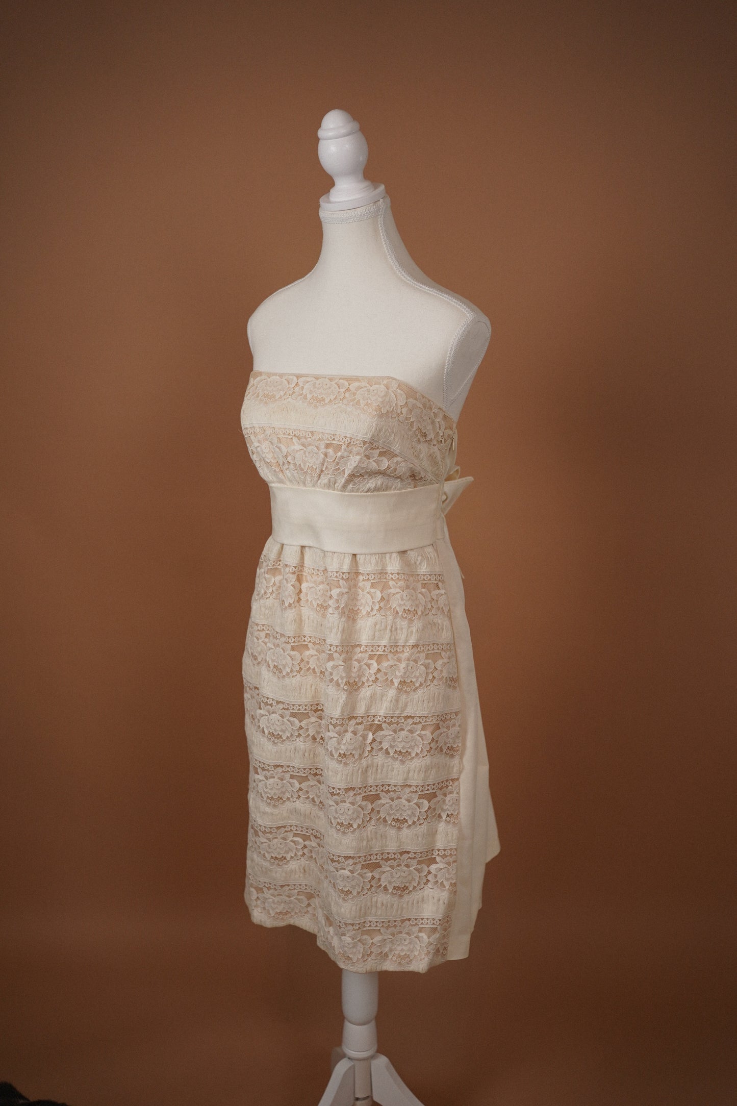 La Perla “Alice” Strapless Lace & Silk Bow Dress (M-L)