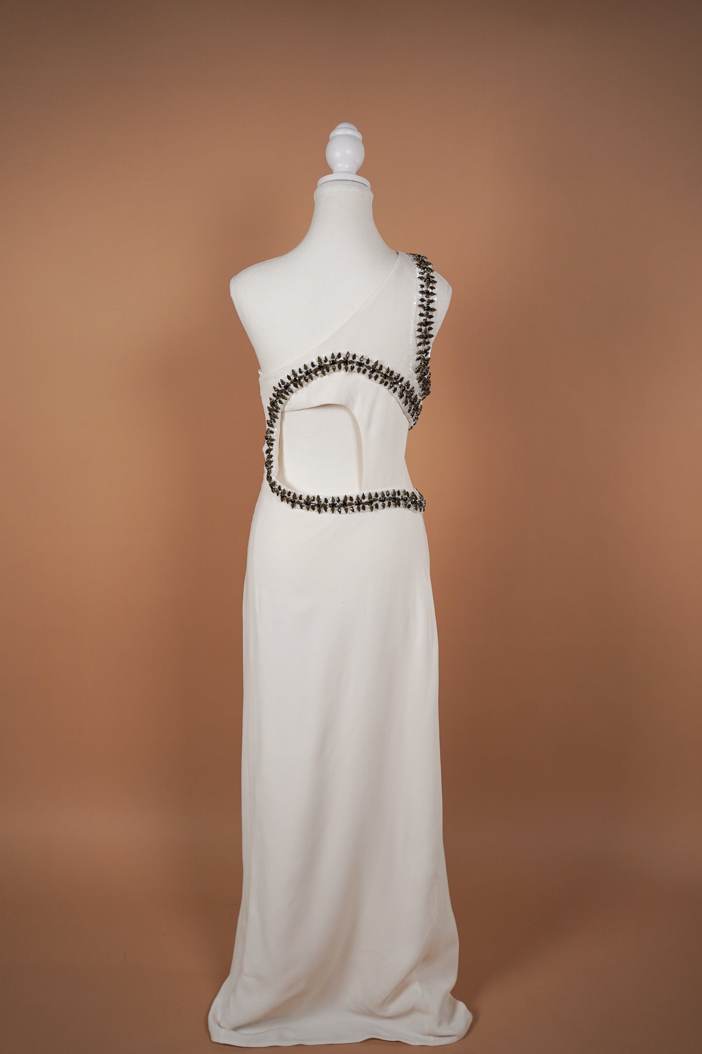Roberto Cavalli Embellished White Gown (M)