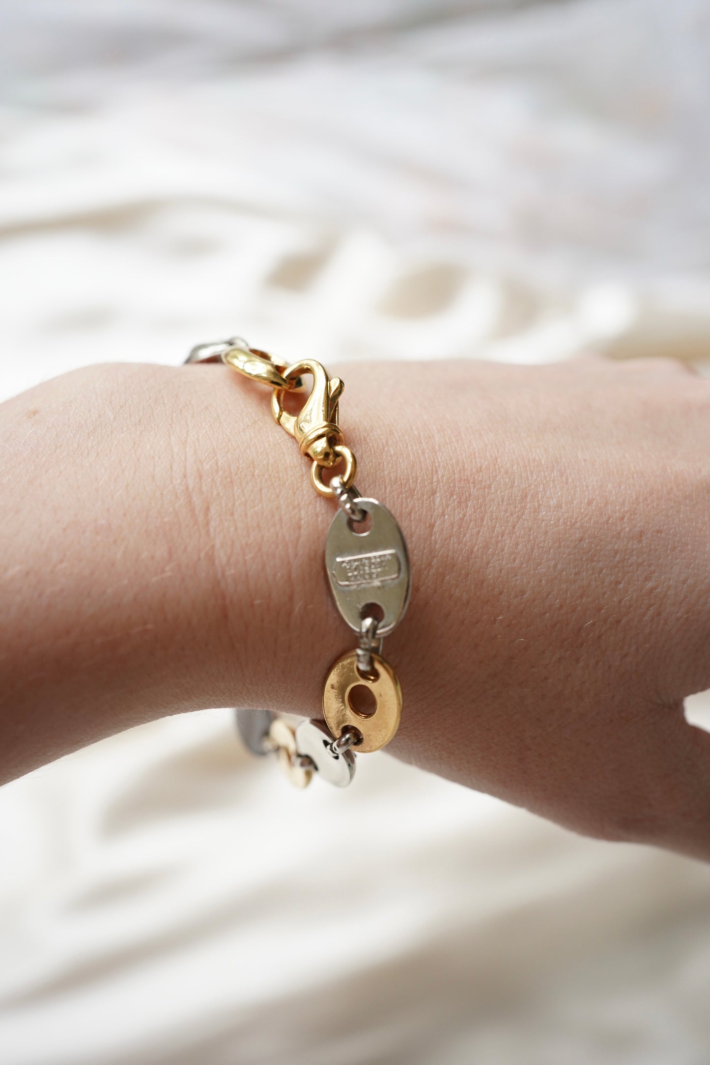 Vintage Gianni Versace Medusa Oval Two-Tone Bracelet