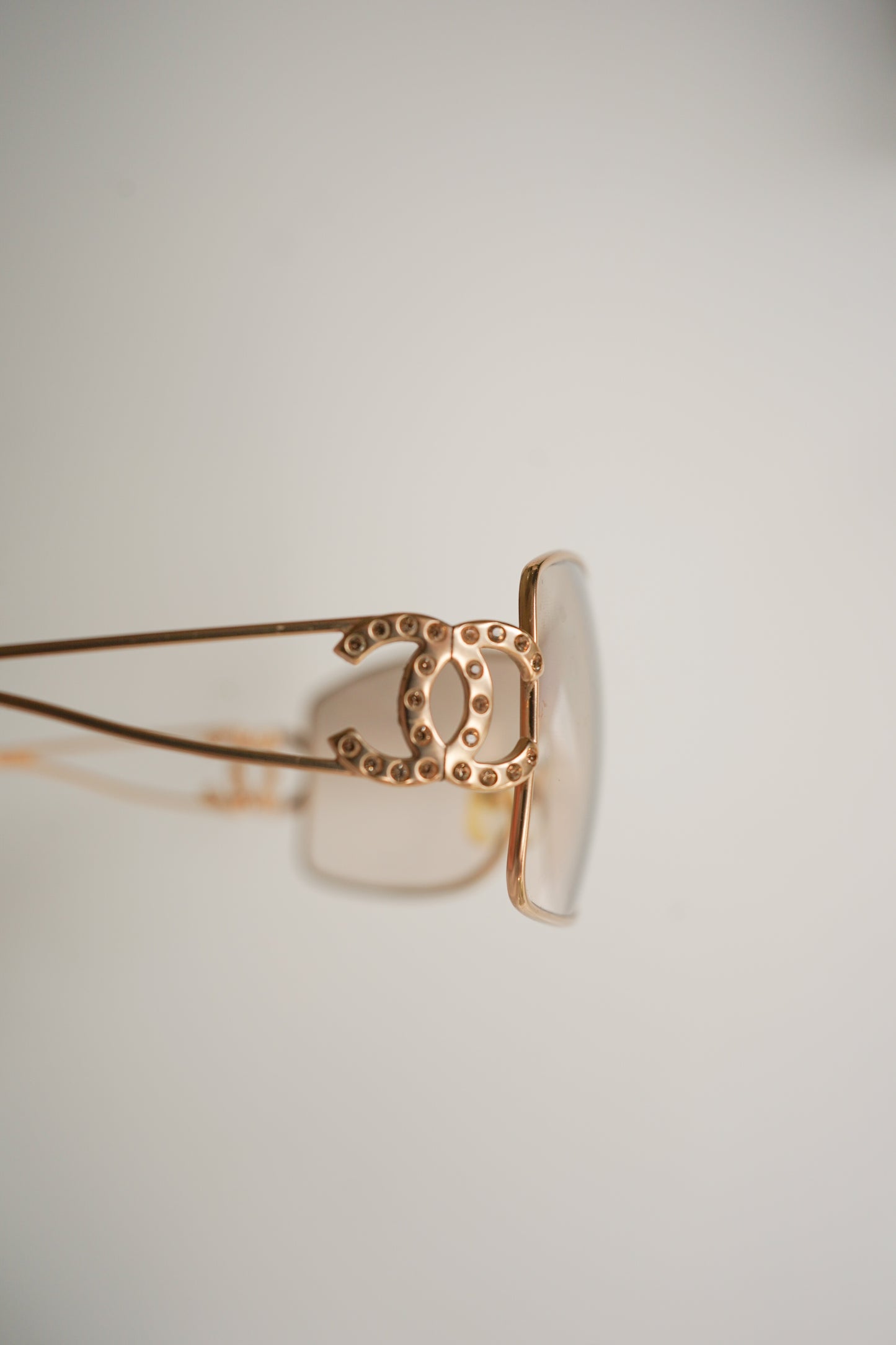 Chanel Gold CC Crystal Sunglasses