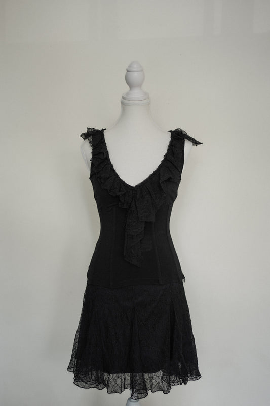 Dolce & Gabbana Ruffle Top & Lace Skirt
