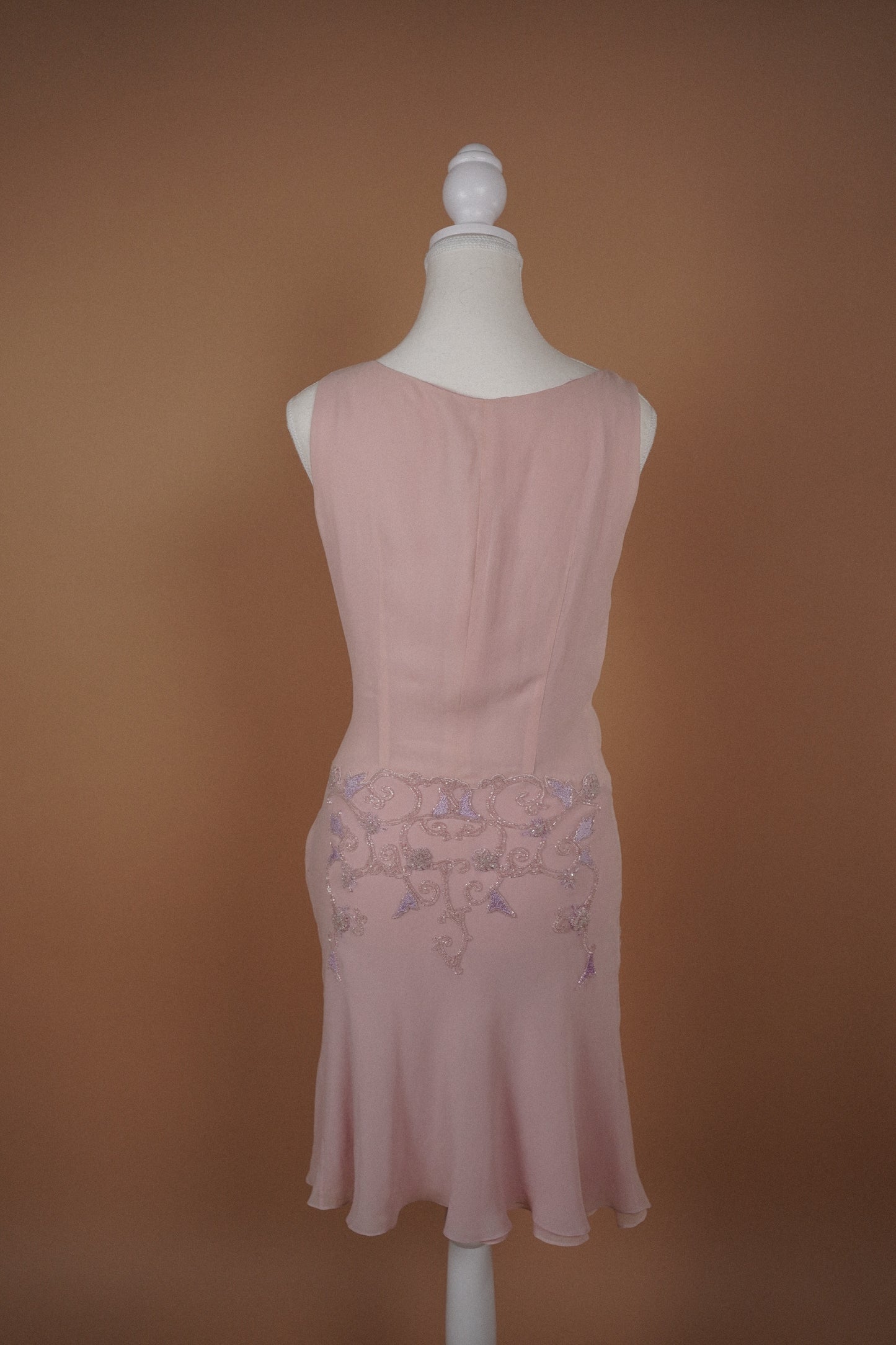 Alberta Ferretti Beaded Pink Dress and Cardigan Set (M-L)