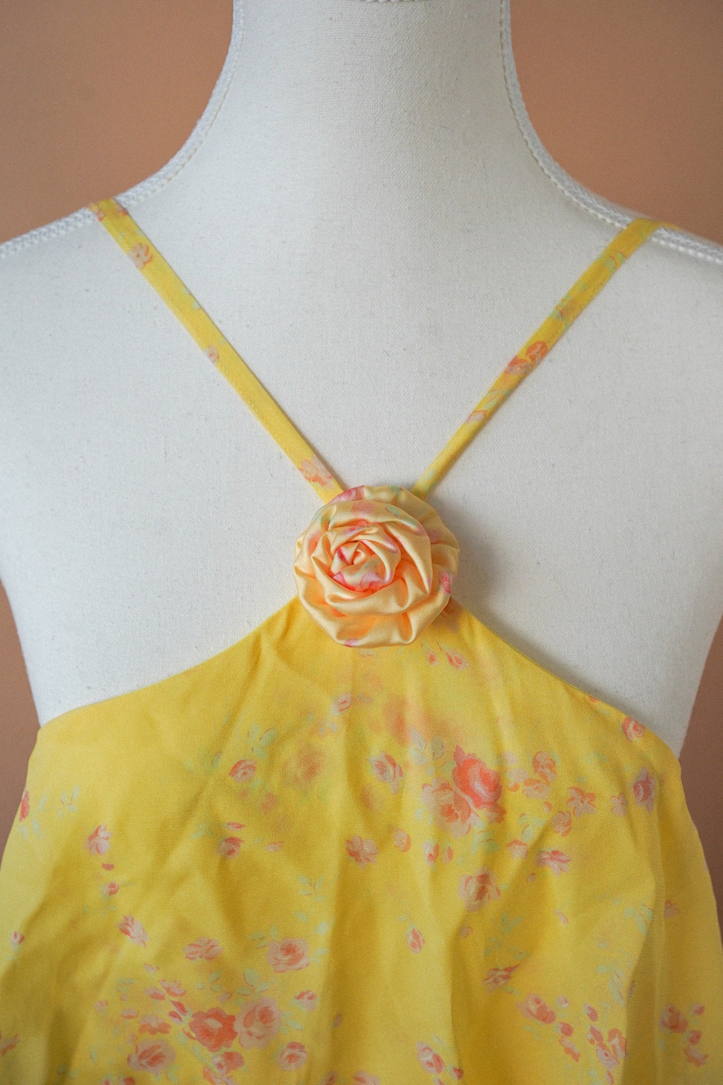 Blumarine New Yellow Floral Ruffle Dress (M)