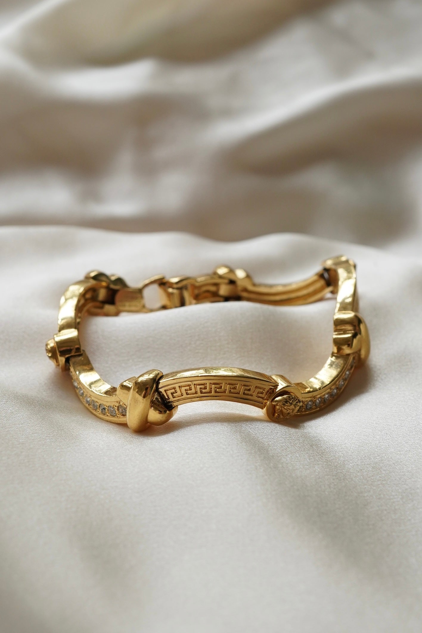 Gianni Versace Greek Key and Crystal Bracelet