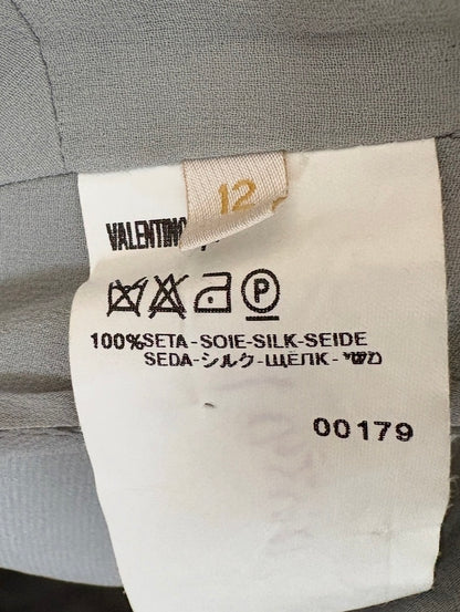 Valentino Dove Grey Silk One-Shoulder Dress — Size, fabric and care label