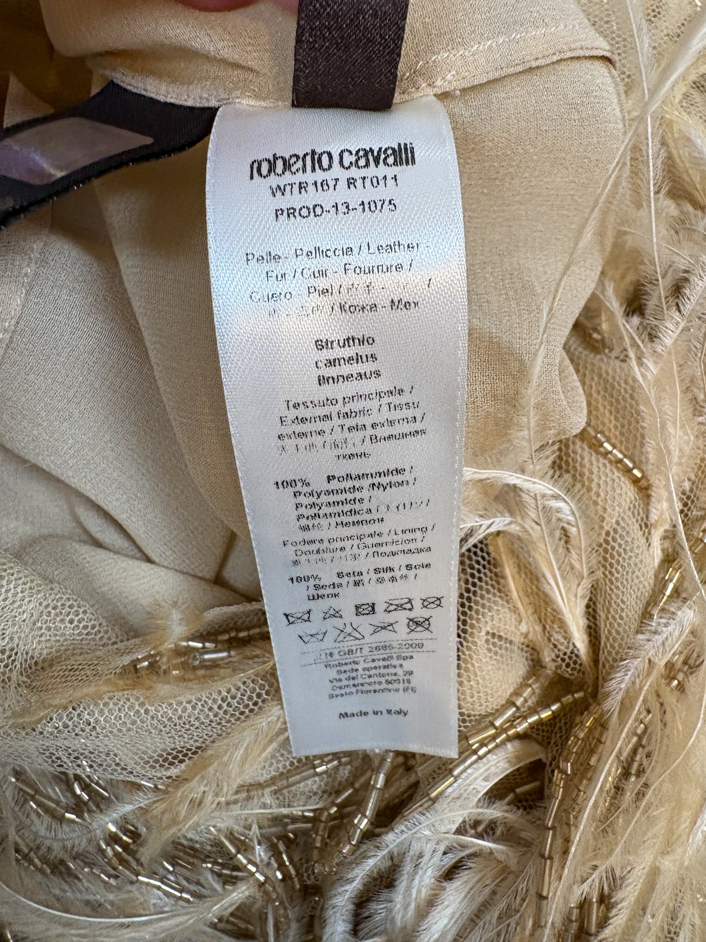 Roberto Cavalli Beaded Feather Dress (M-L)