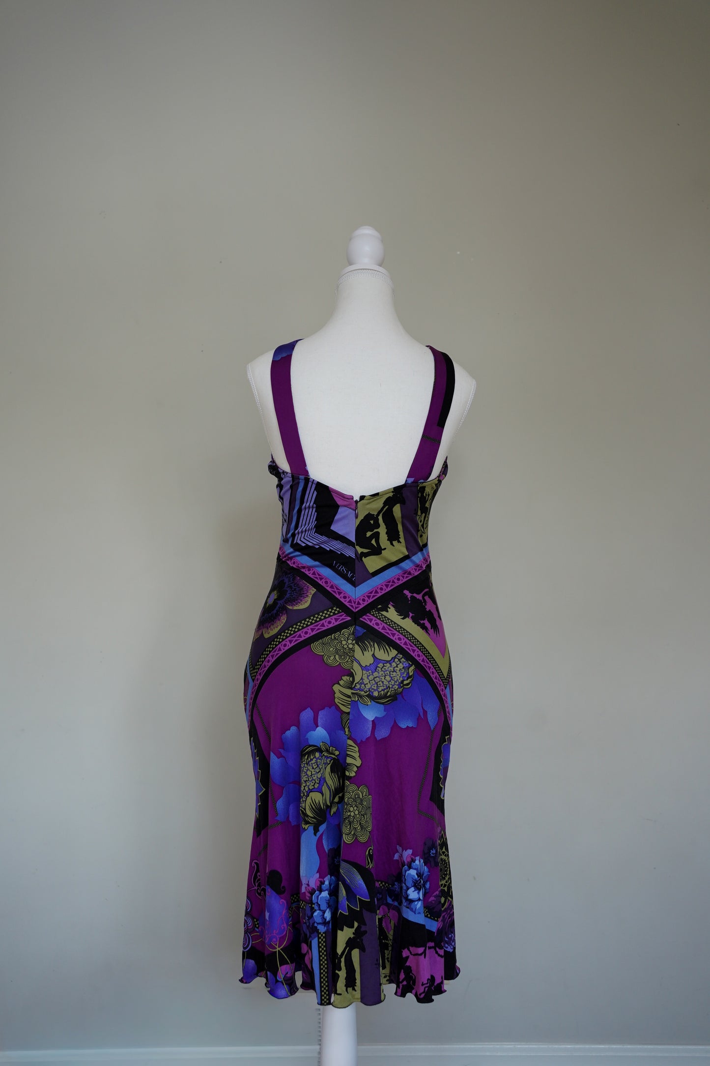 Silk Versace Purple Print Dress (M)