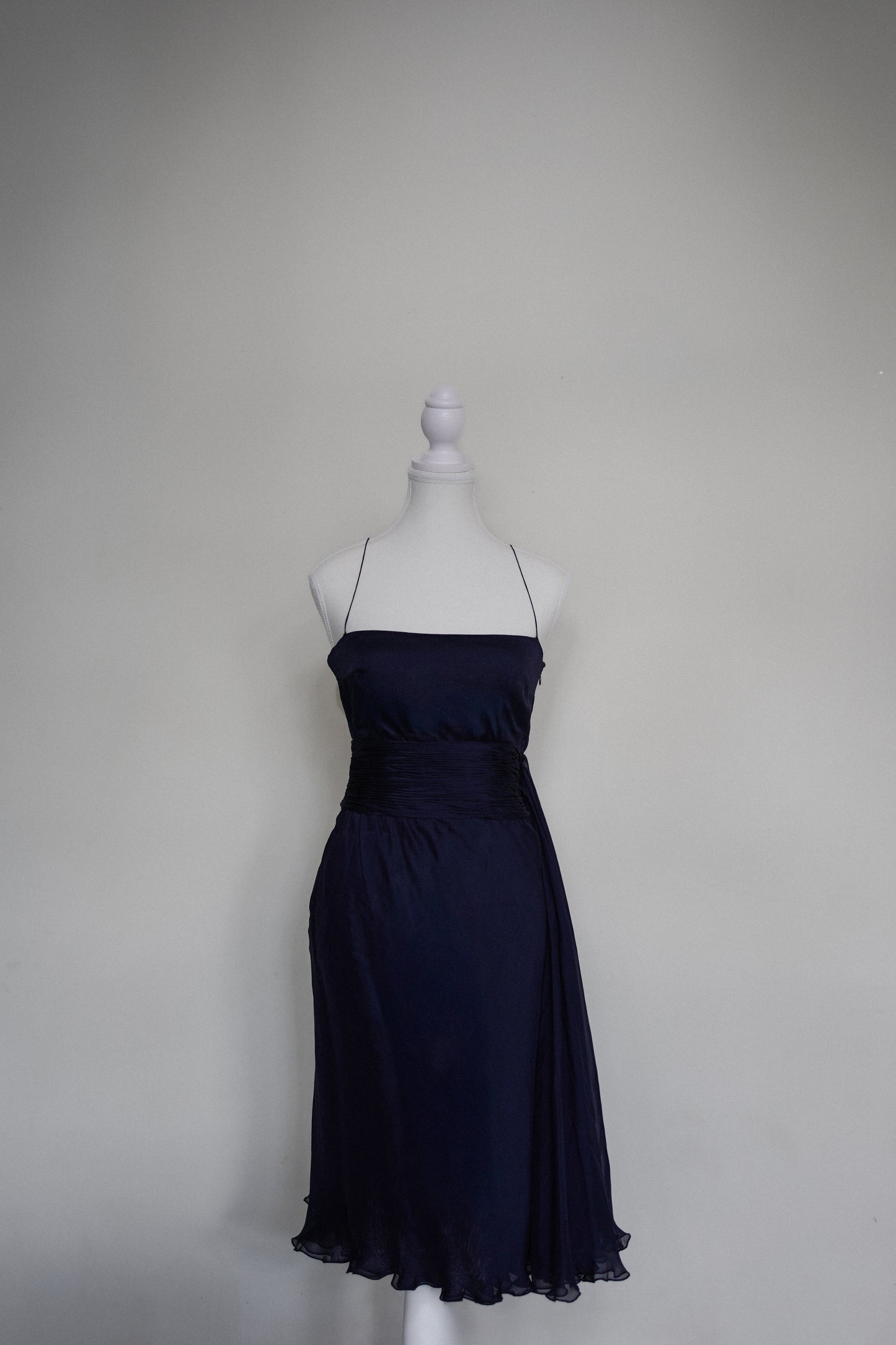 Navy Silk Valentino Dress