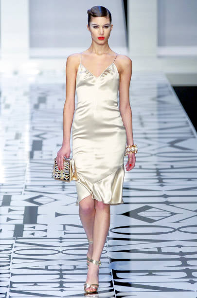 Valentino FW 2004 Runway Silk Beaded Slip Dress (S-M)