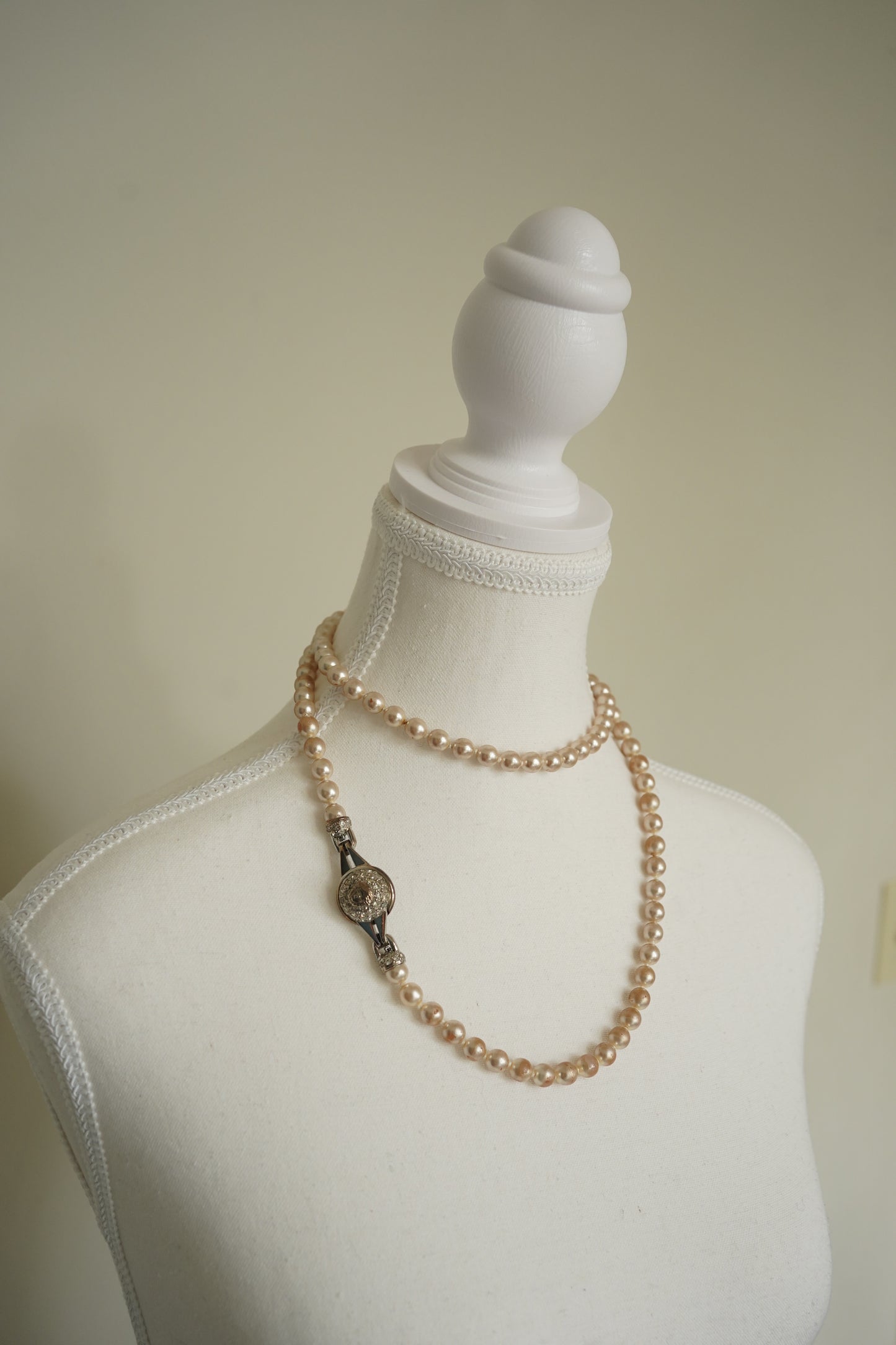 Gianni Versace Faux Pearl and Crystal Medusa Necklace