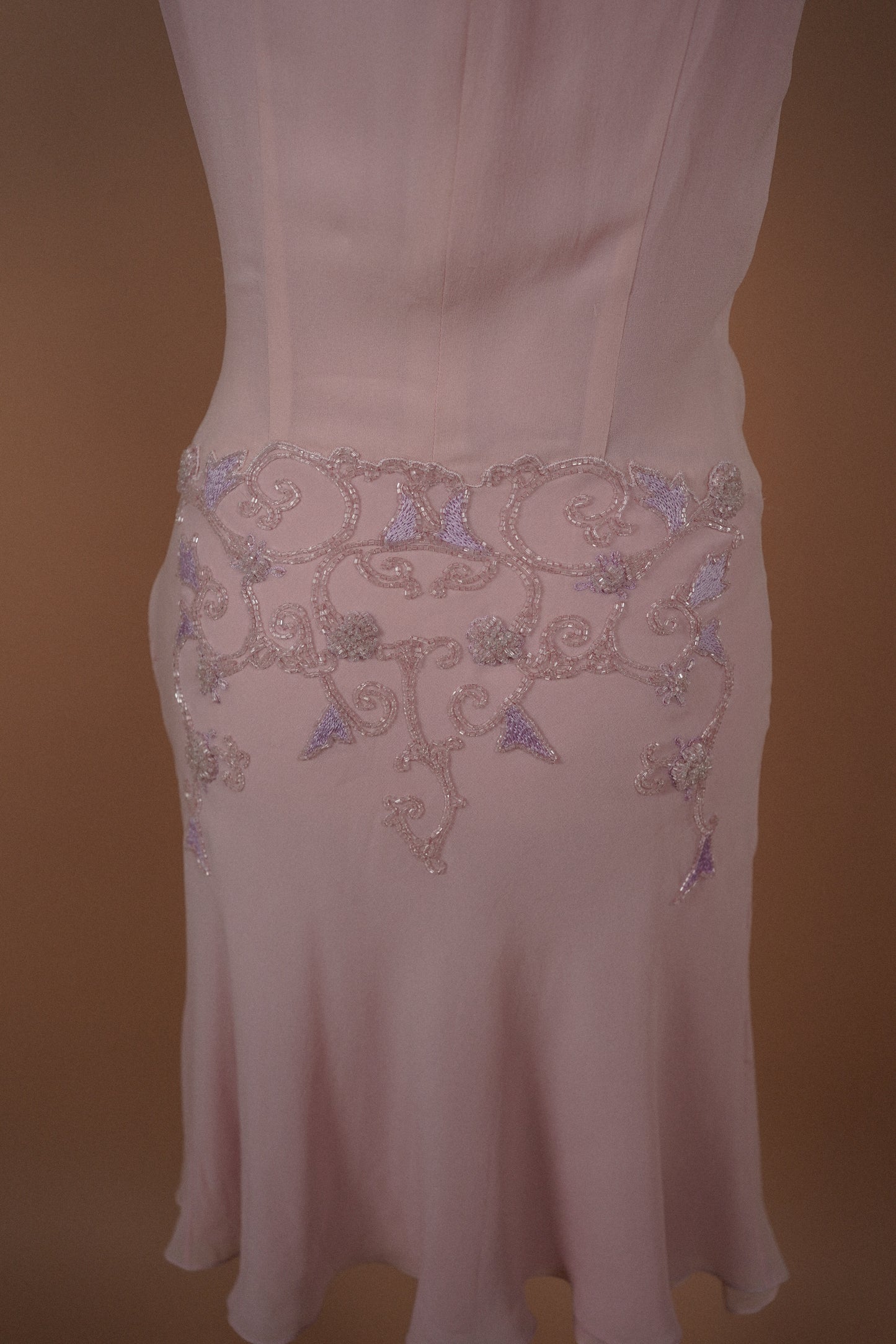 Alberta Ferretti Beaded Pink Dress and Cardigan Set (M-L)