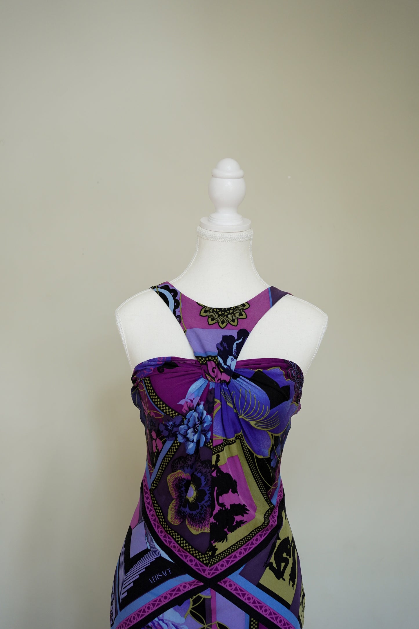 Silk Versace Purple Print Dress (M)