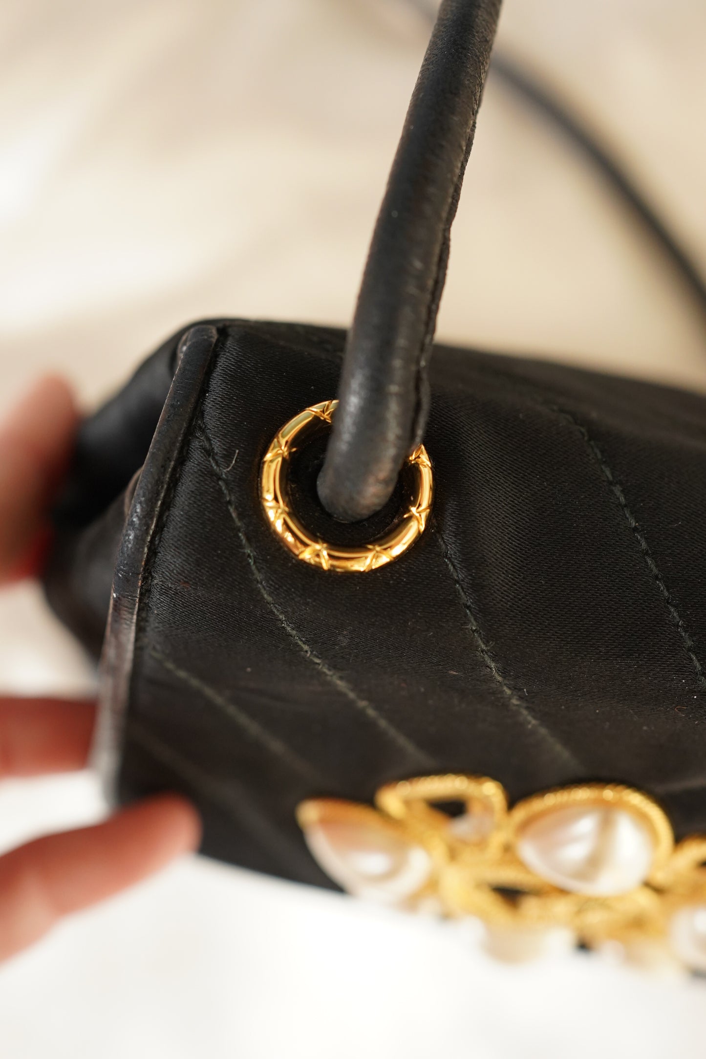 Vintage Chanel Satin Evening Bag