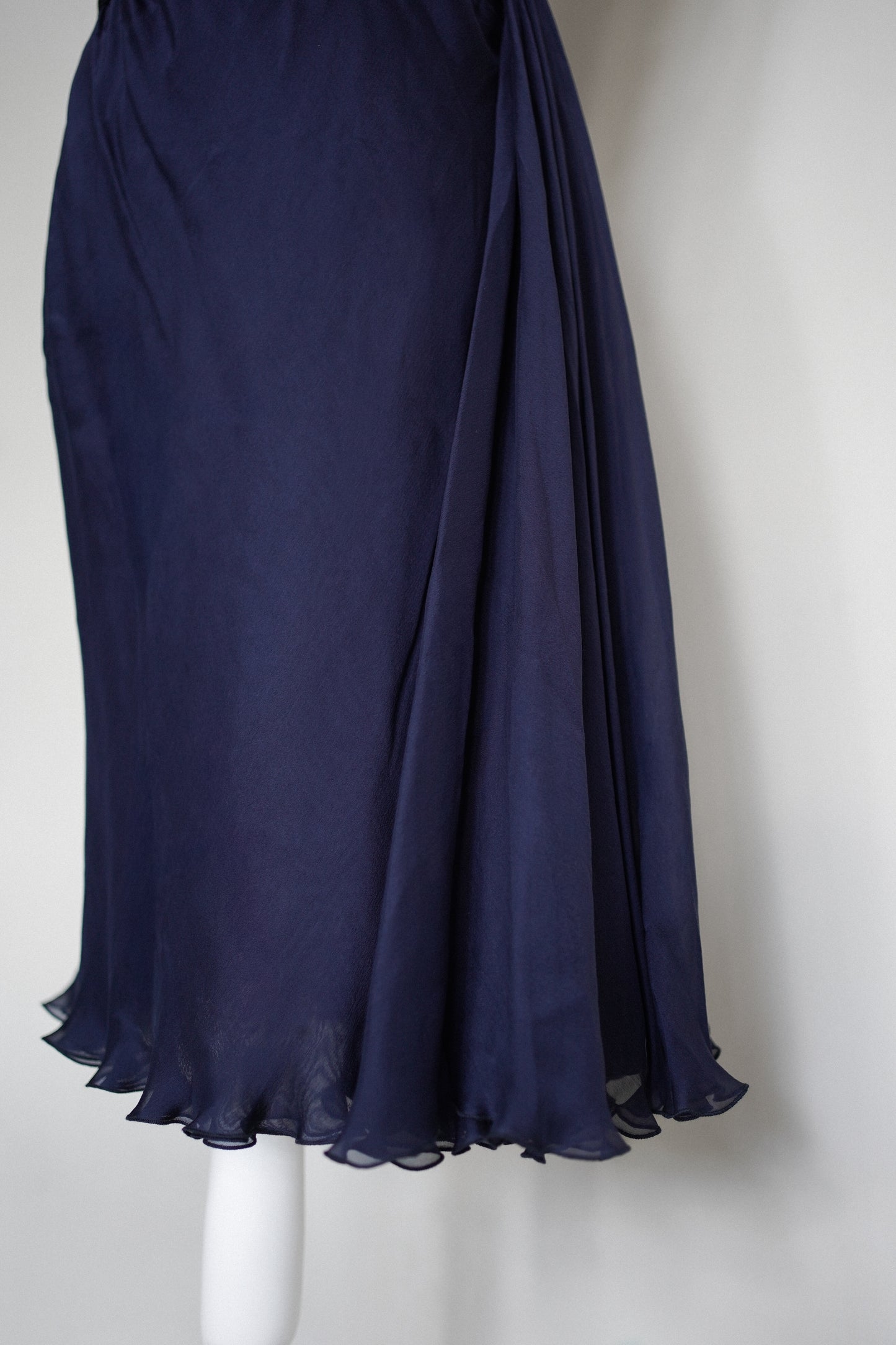 Navy Silk Valentino Dress