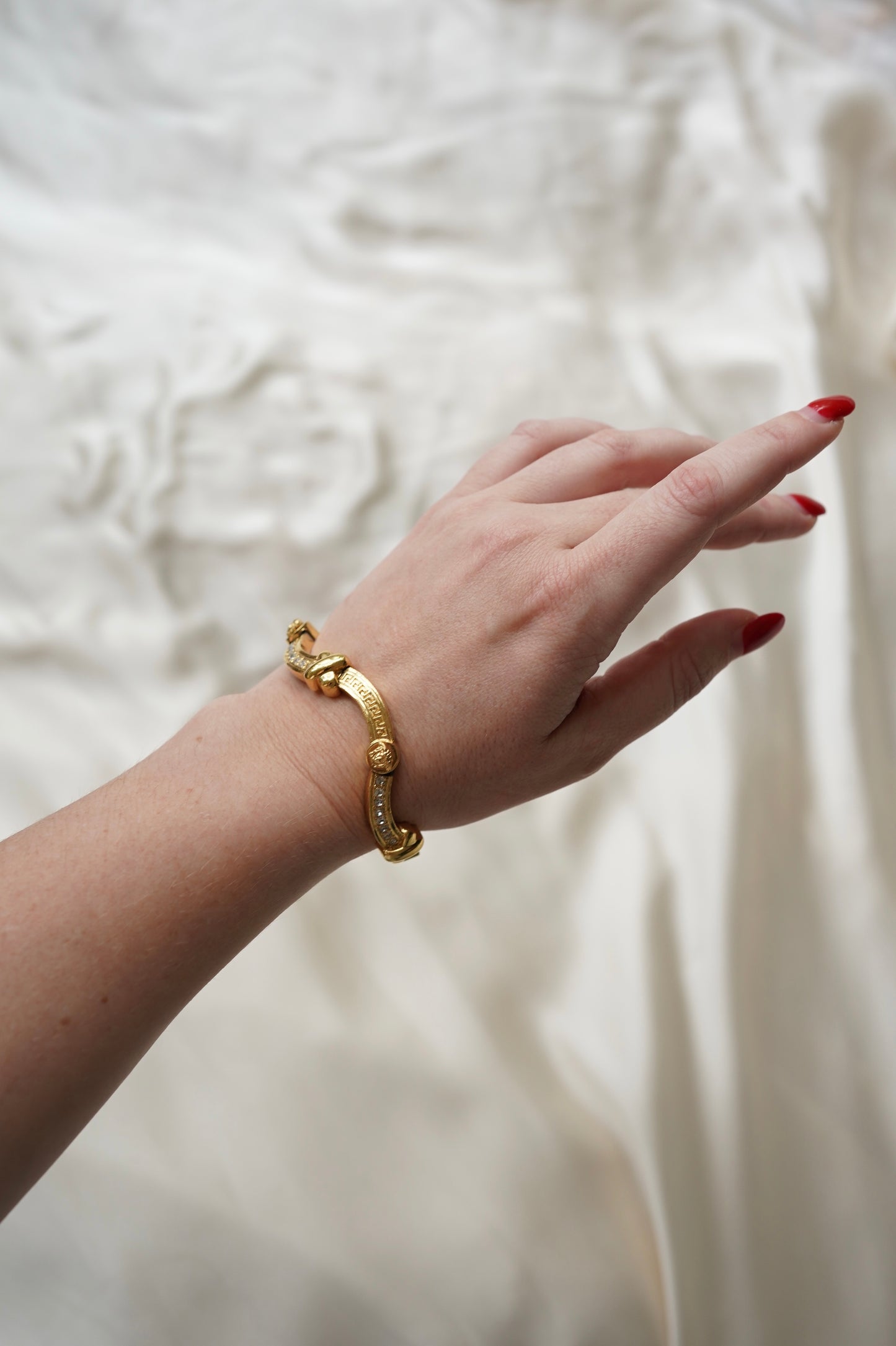 Gianni Versace Greek Key and Crystal Bracelet