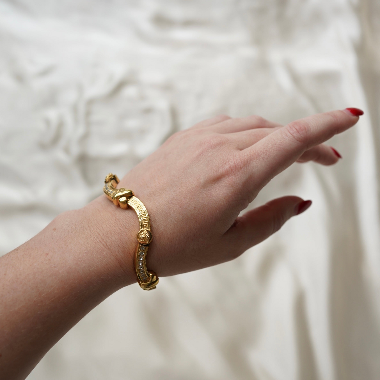 Gianni Versace Greek Key and Crystal Bracelet