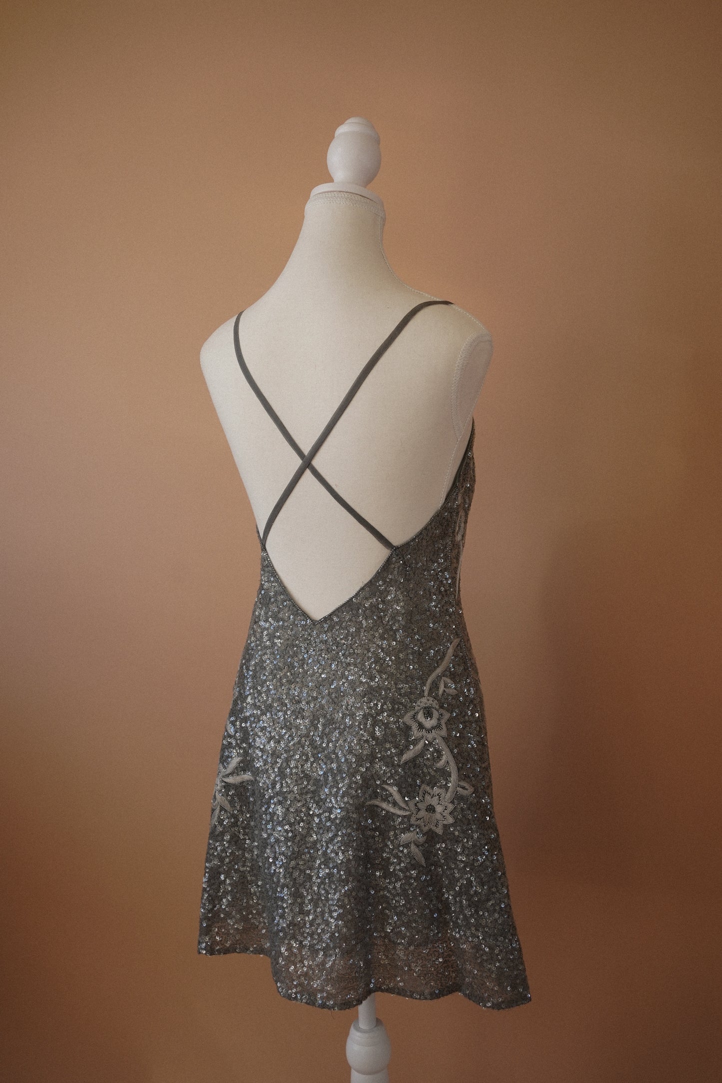 Alberta Ferretti Beaded Floral Slip Dress (M)